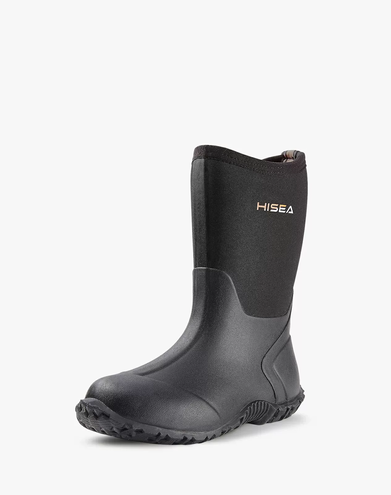 Black Kids'Waterproof Neoprene Rubber Rain Boots for XSX14TCP image 2