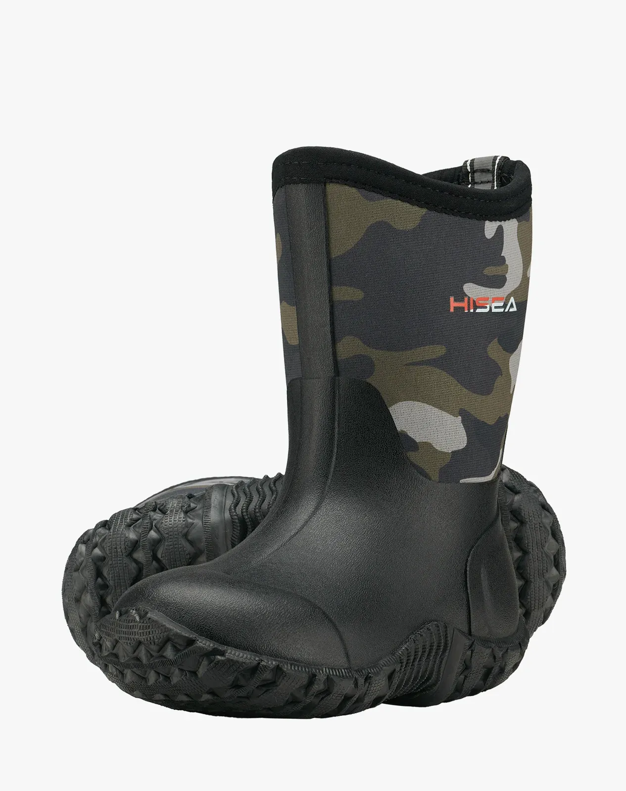 Camo 3 Kids' Waterproof Neoprene Rubber Rain Boots for XSX14TCP image 3