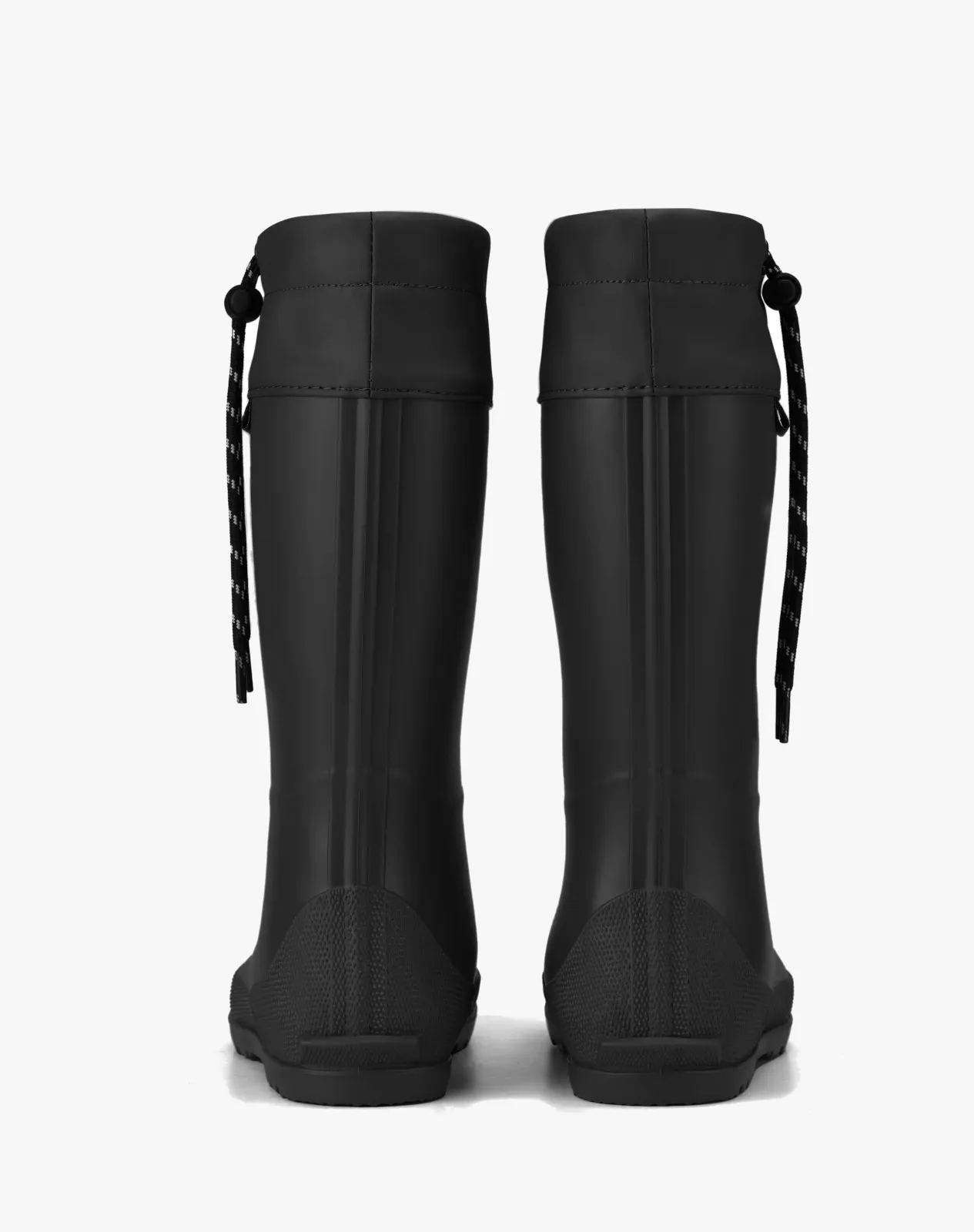Black Women's Mid-Calf Waterproof Foldable Garden Rain Boots for XSX151WCP image 4