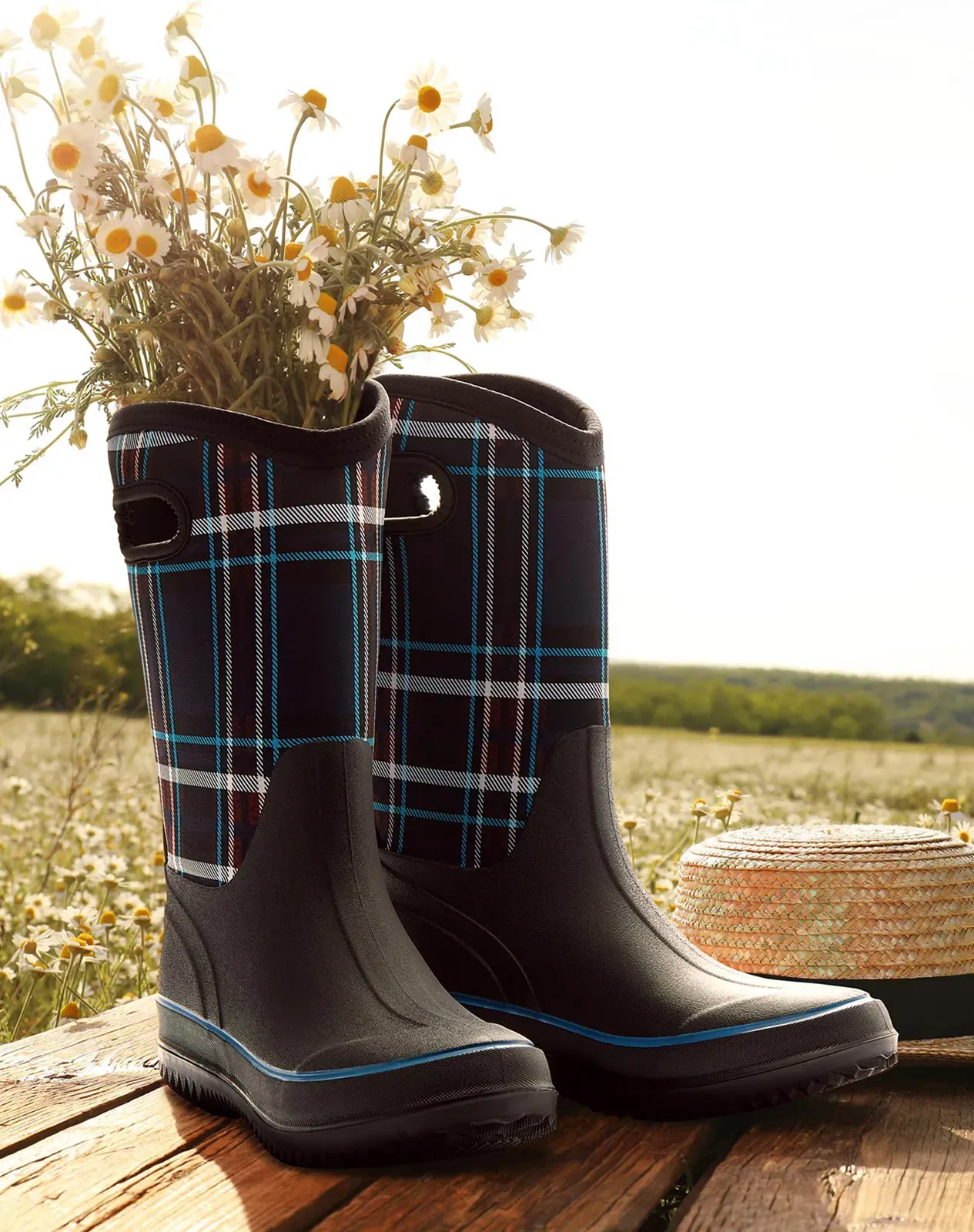 Navy Women's Mid-Calf Barn Boots for XSX16WCP image 6