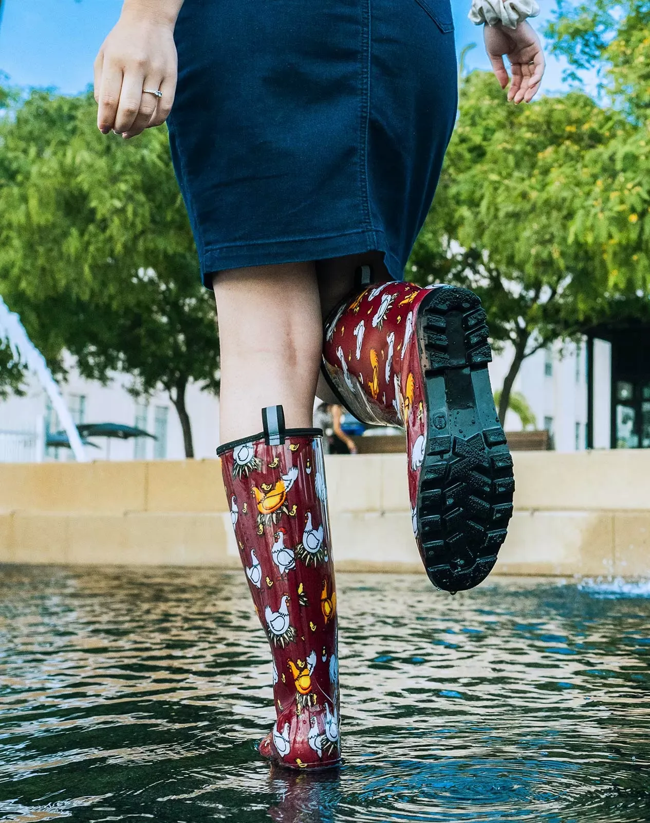 Red 1 Women's Knee High Rain Boots for XSX25WCP image 6