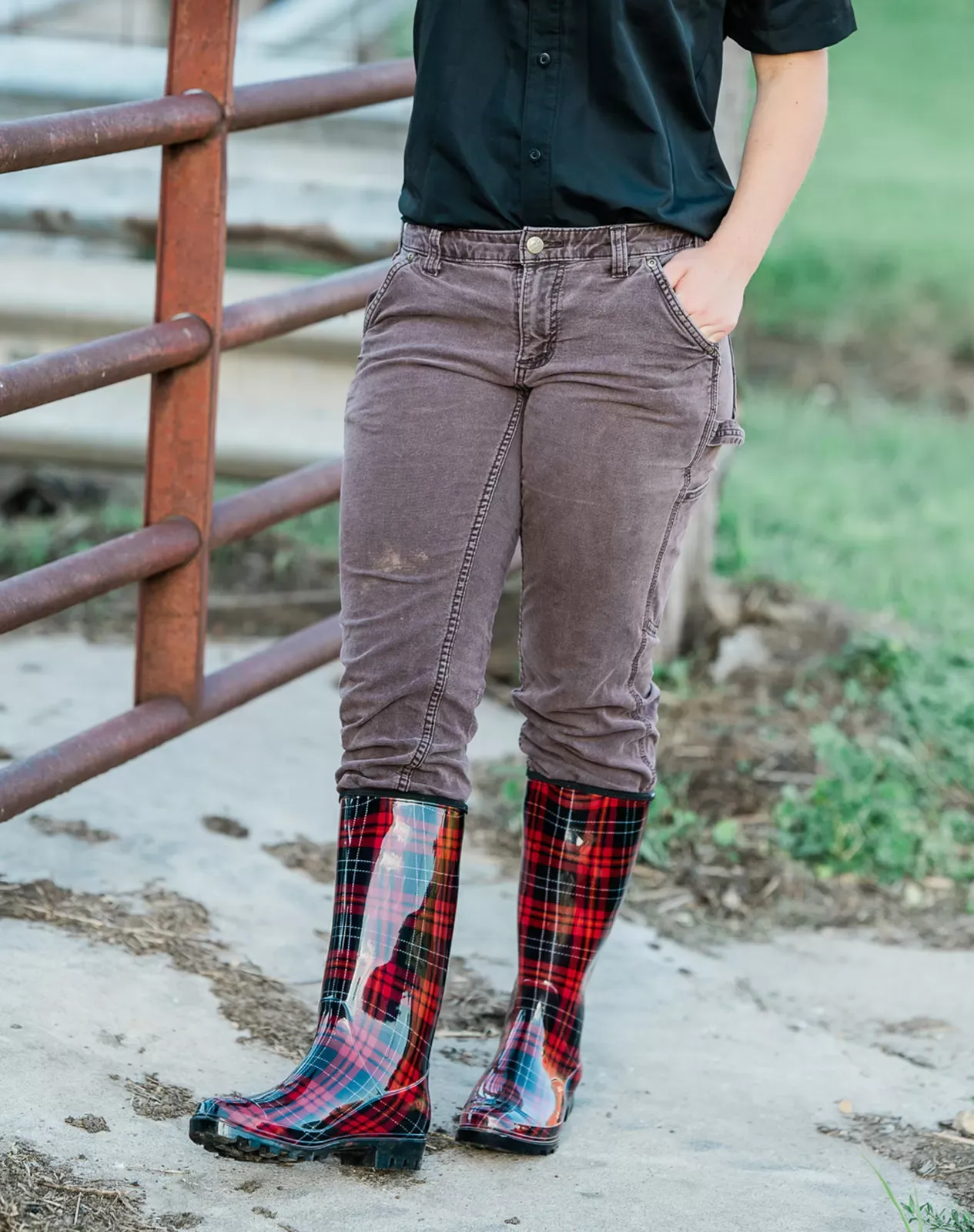 Red Women's Knee High Rain boots for XSX25WCP image 6