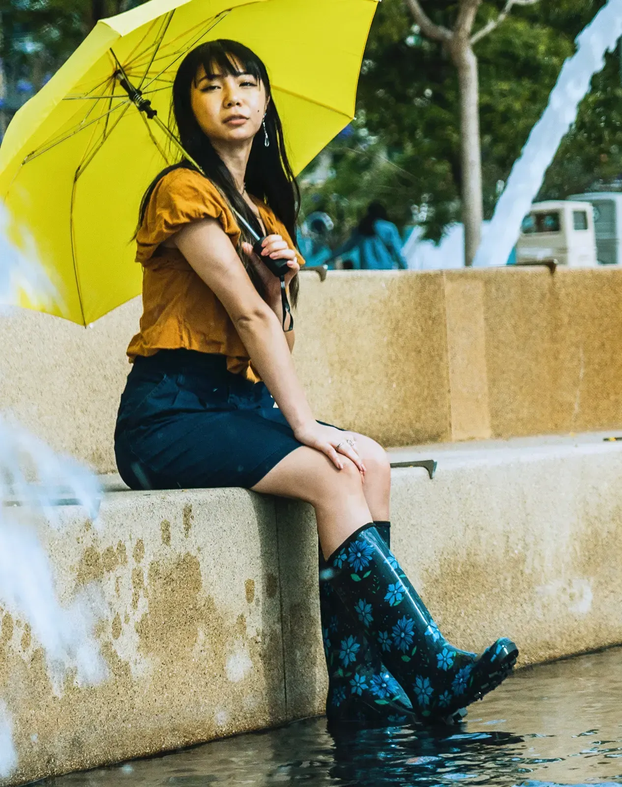 Printed 3 Women's Knee High Rain boots for XSX25WCP image 6