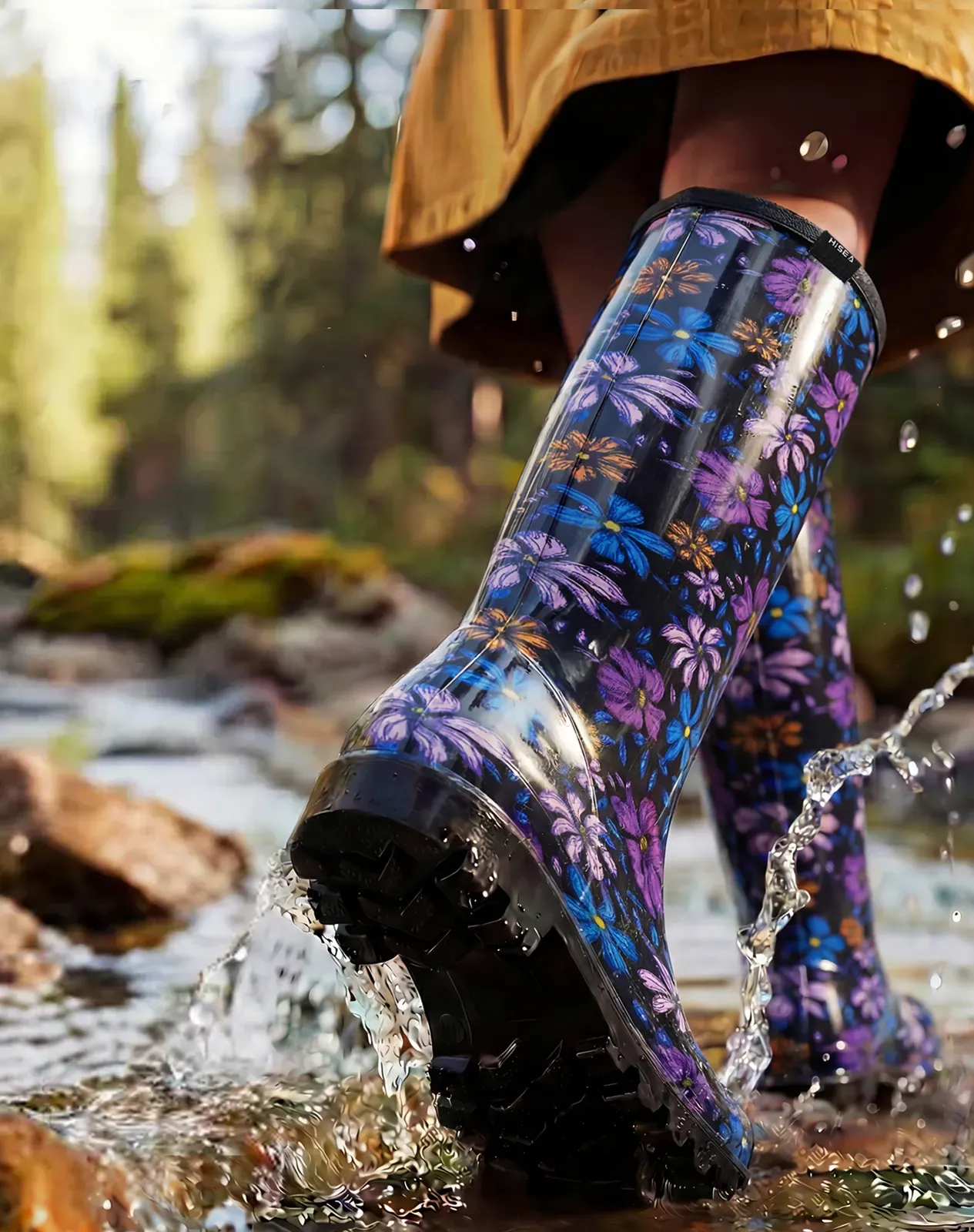 Purple Women's Knee High Rain Boots for XSX25WCP image 6