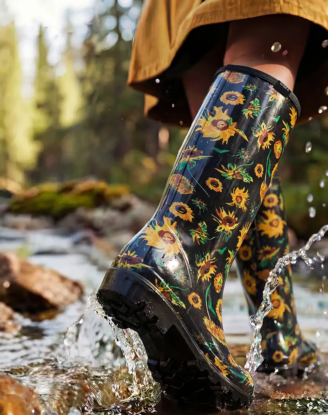 Printed 2 Women's Knee High Rain Boots for XSX25WCP image 6