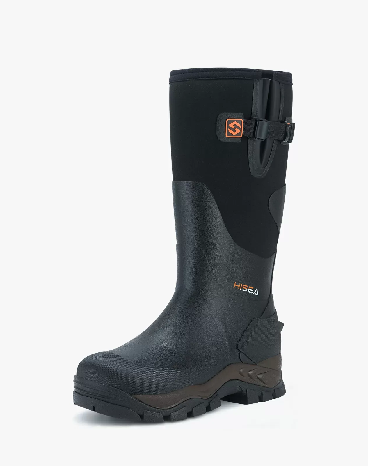 Black Men's Adjustable Calf Rubber Hunting Boots for XSX31CP image 2