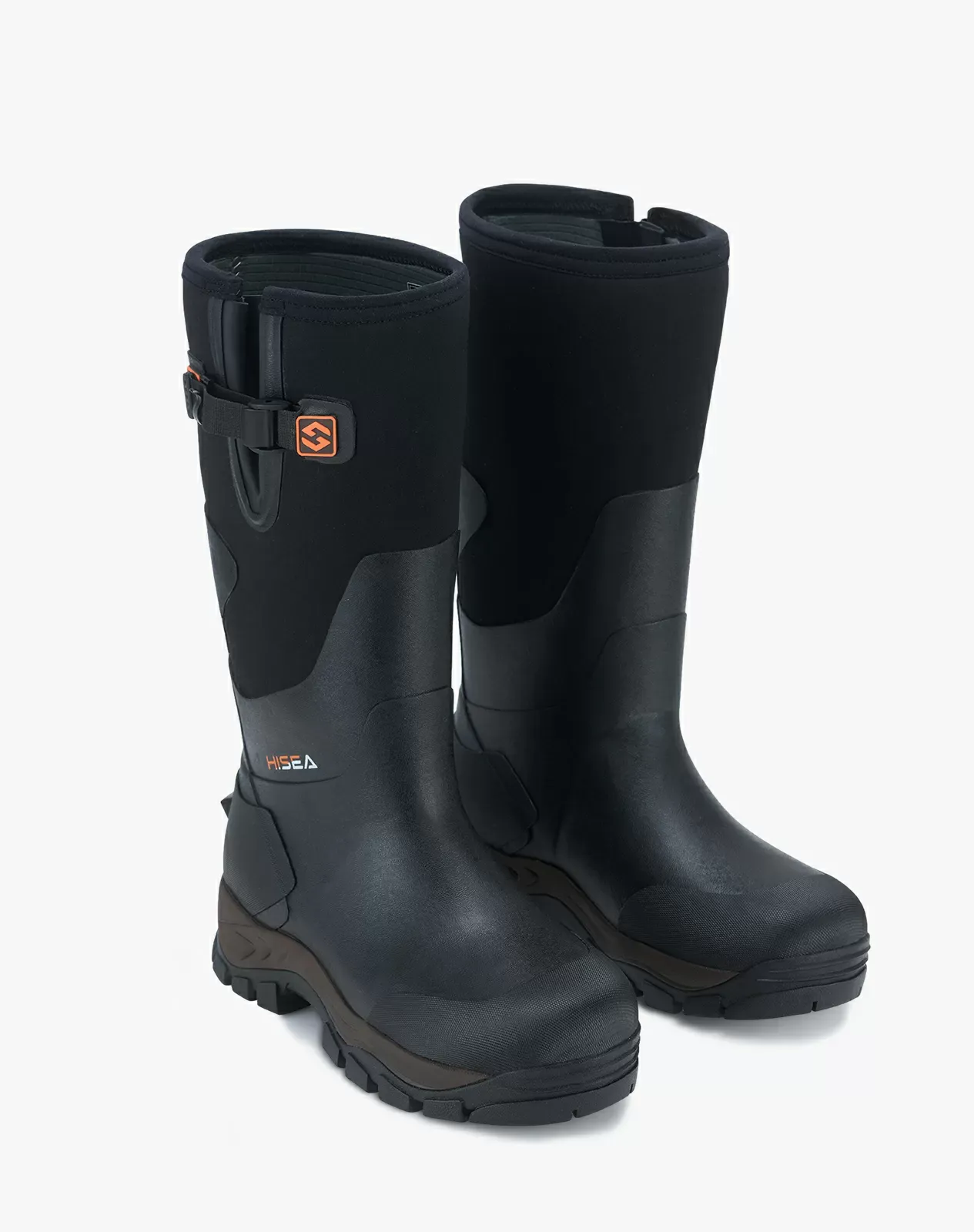 Black Men's Adjustable Calf Rubber Hunting Boots for XSX31CP image 5