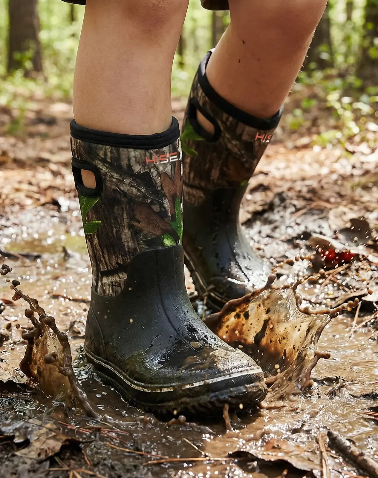 Camo 3 Kids' Seamless Neoprene Rain Boots for XSX42KCP image 6