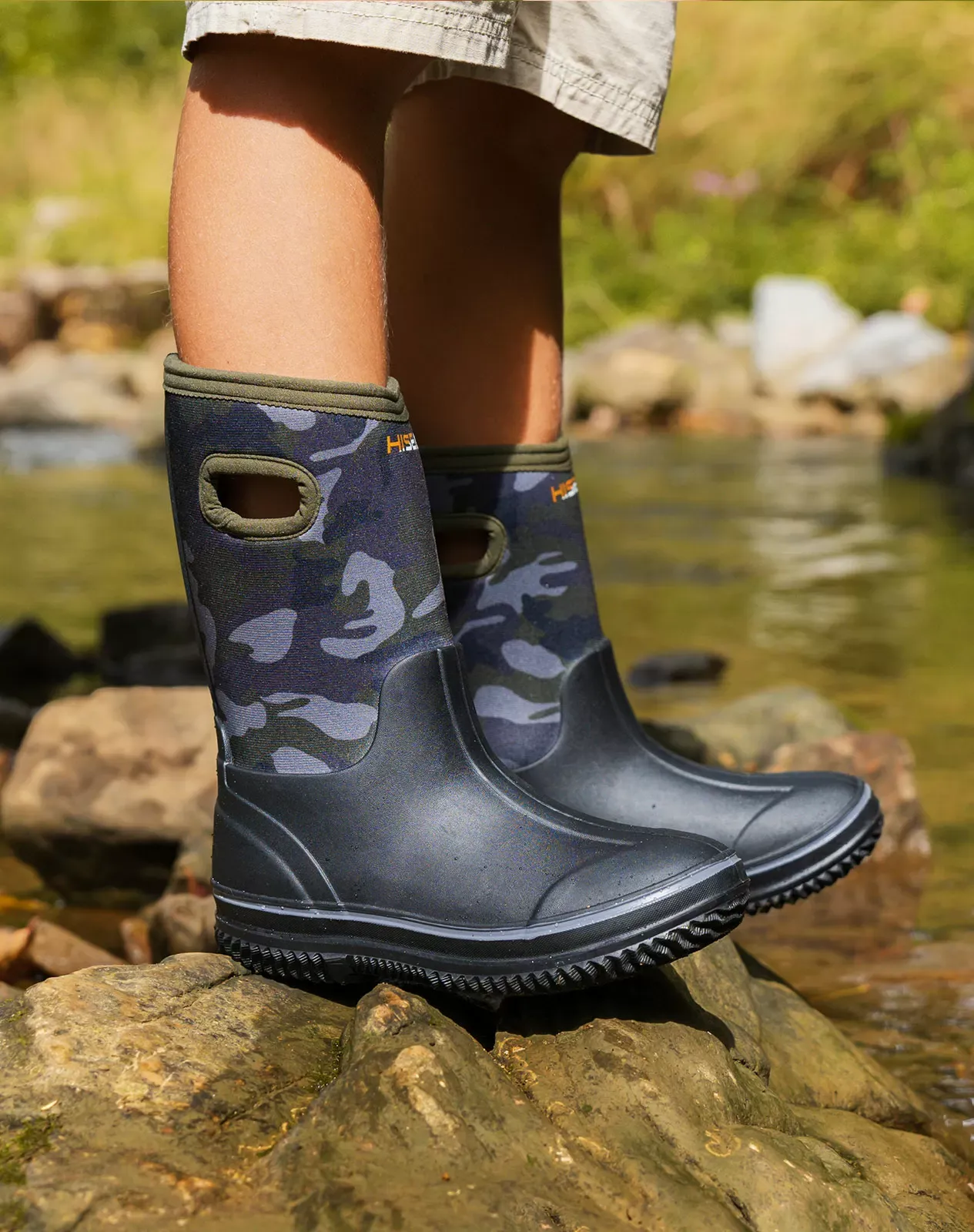 Green Kid's Seamless Neoprene Rain Boots for XSX42KCP image 6