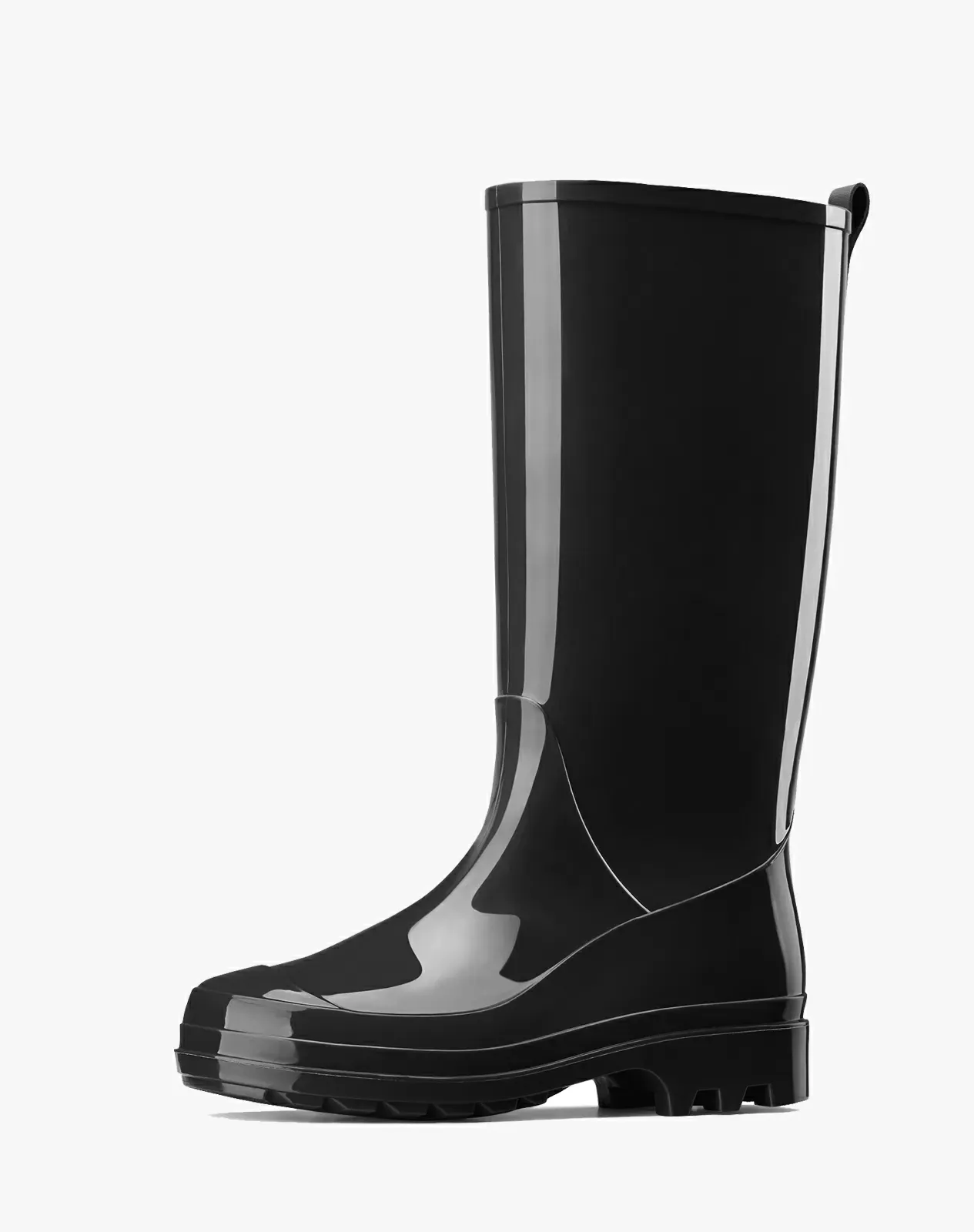 Black Women's PVC Knee-High Rain Boots HISEA