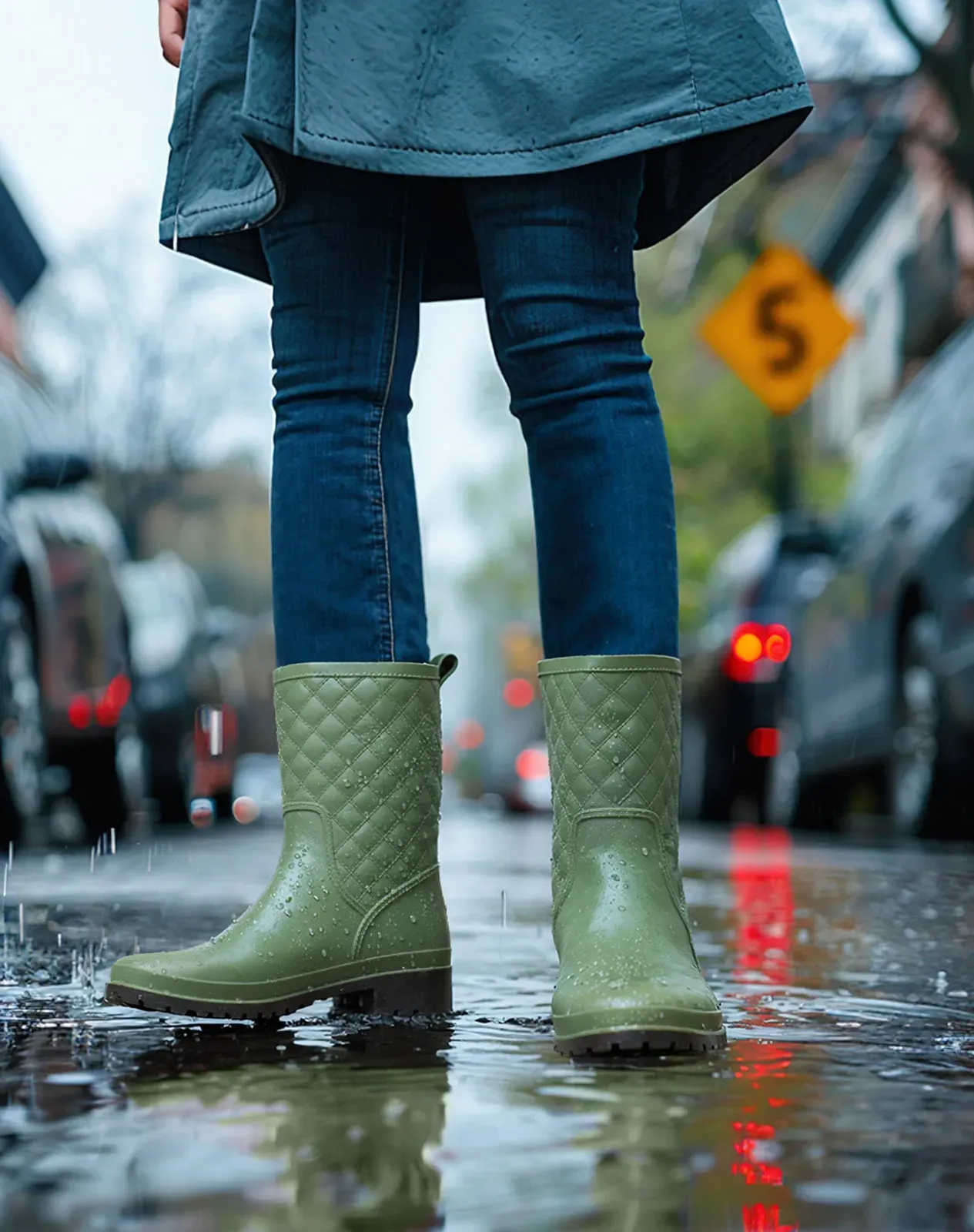 Green Women's PVC Rain Boots for XSX46WCP image 6