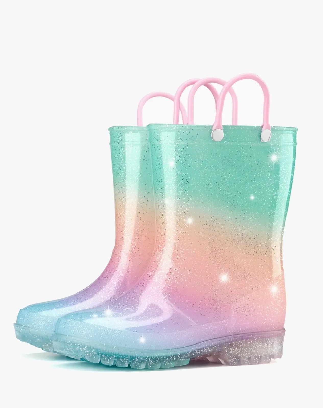 Rainbow 3 Toddler Kids' Lightweight PVC Rain Boots for XSX48KCP image 5