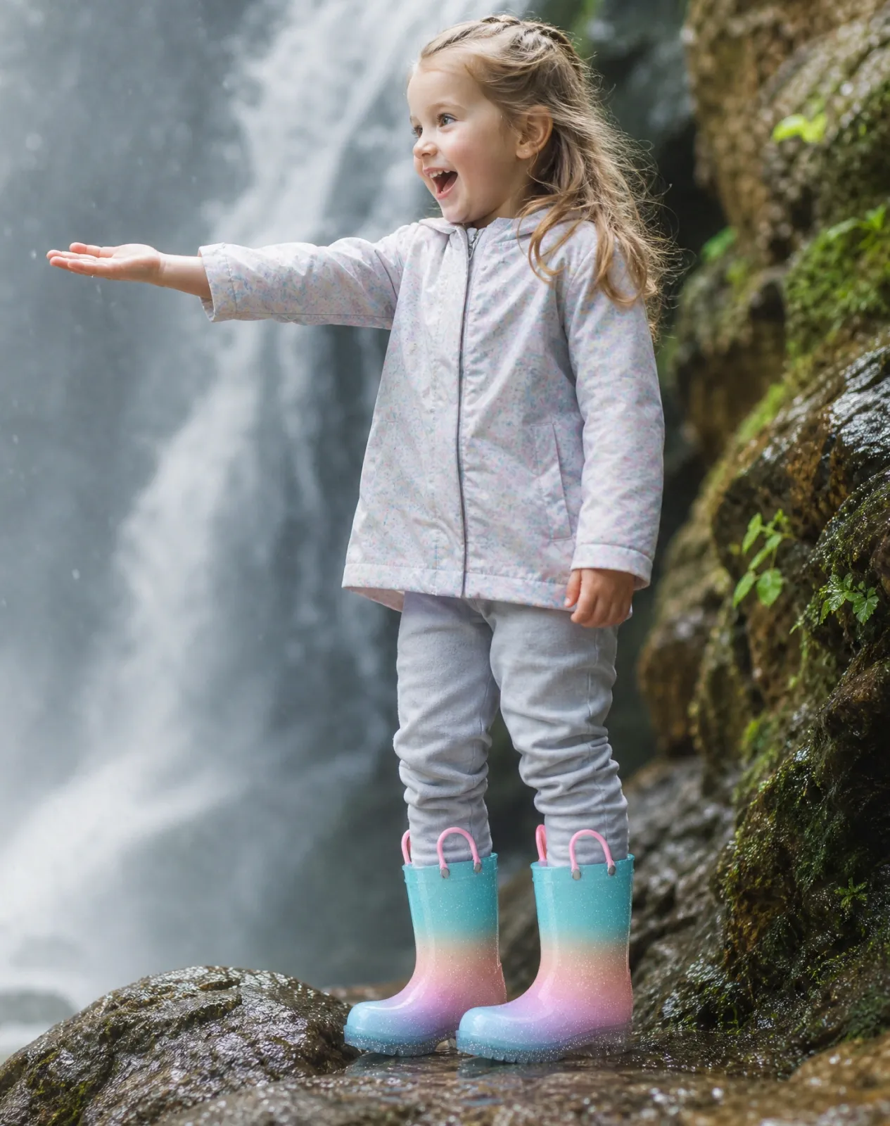 Rainbow 3 Toddler Kids Lightweight PVC Rain Boots for XSX48KCP image 6