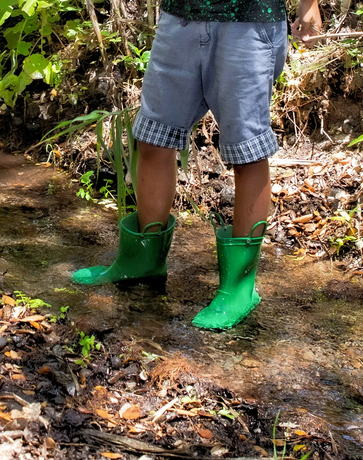 Green Toddler Kids' Lightweight PVC Rain Boots for XSX48KCP image 6