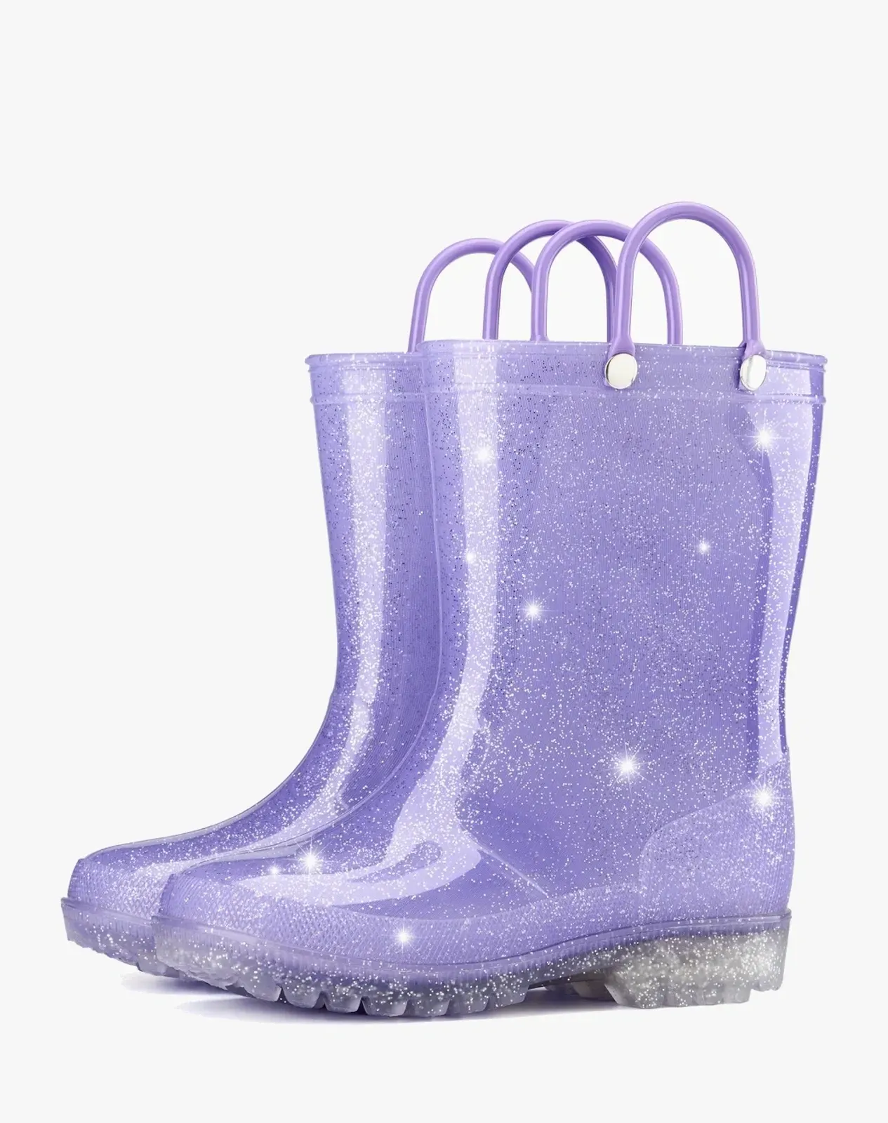 Purple 1 Toddler Kids' Lightweight PVC Rain Boots for XSX48KCP image 5