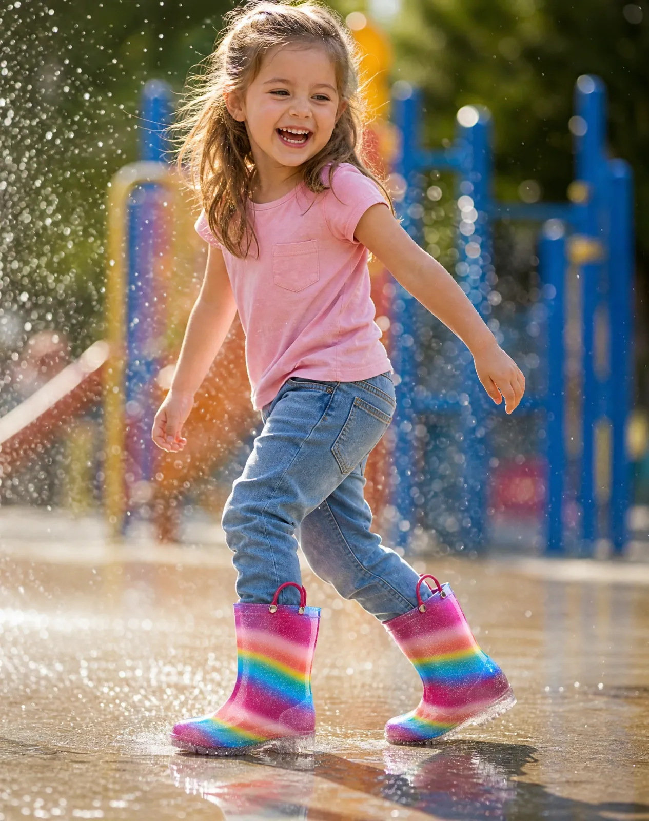 Rainbow 2 Toddler Kids Lightweight PVC Rain Boots for XSX48KCP image 6