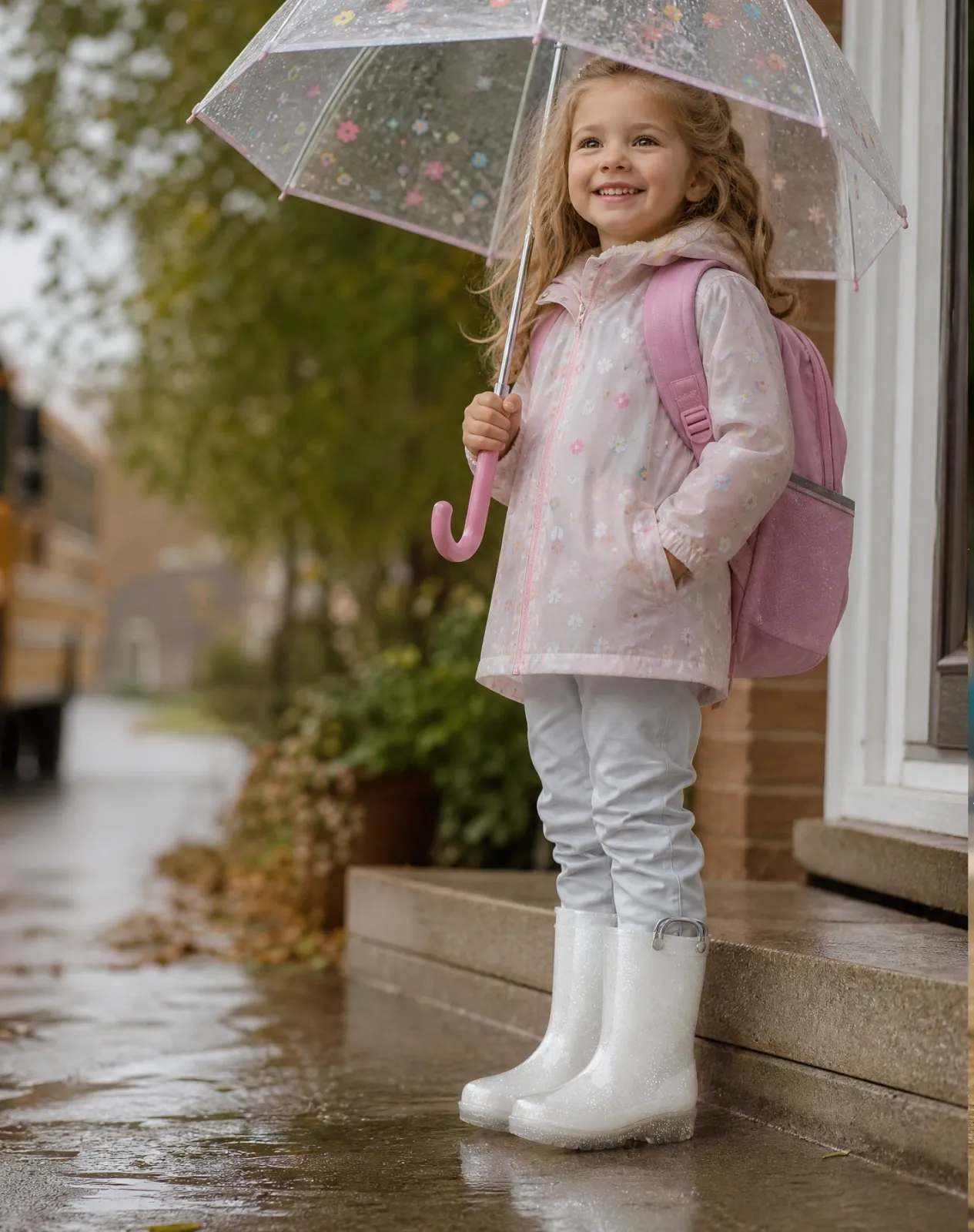 White Toddler Kids Lightweight PVC Rain Boots for XSX48KCP image 6