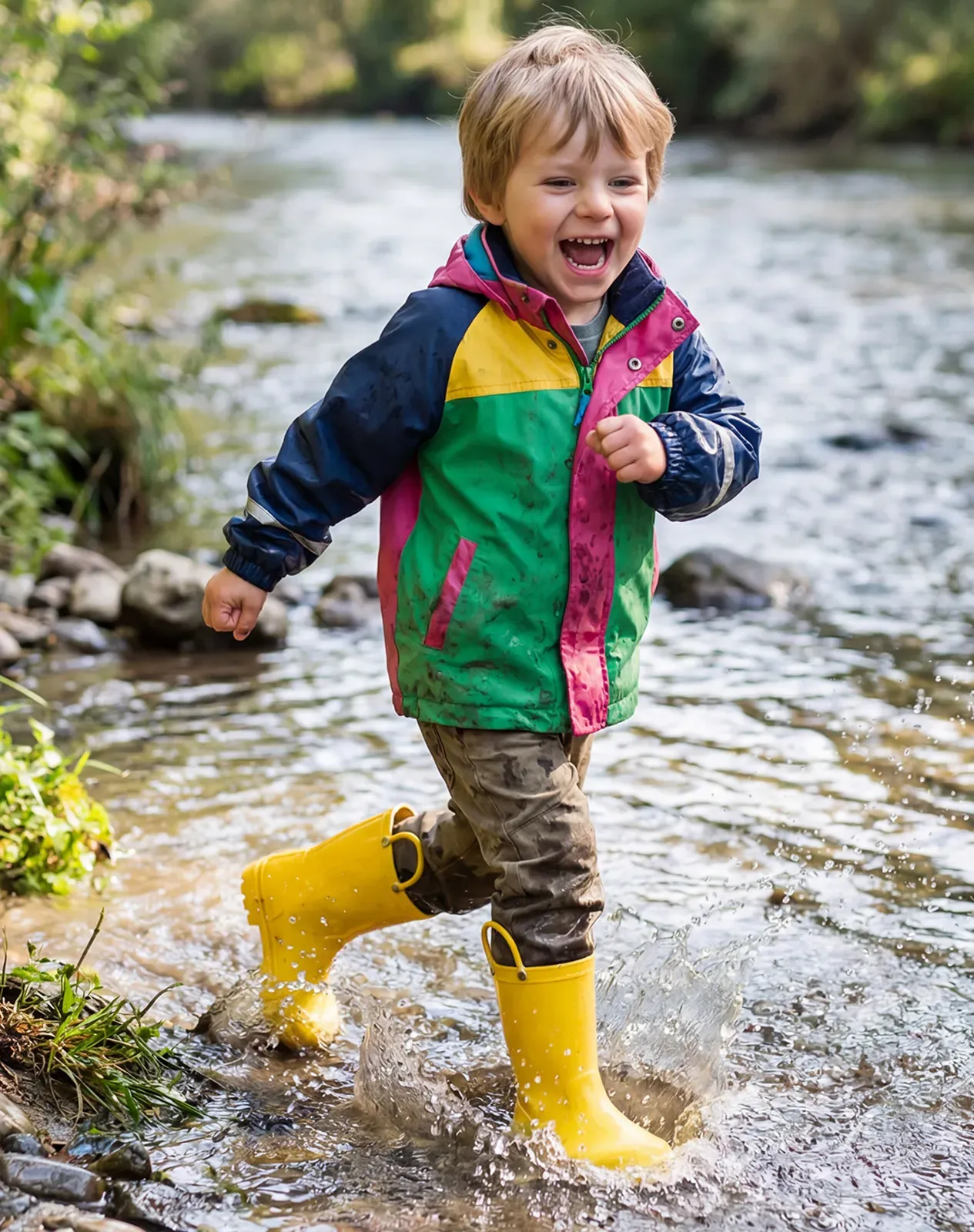 Yellow Toddler Kids' Lightweight PVC Rain Boots for XSX48KCP image 6