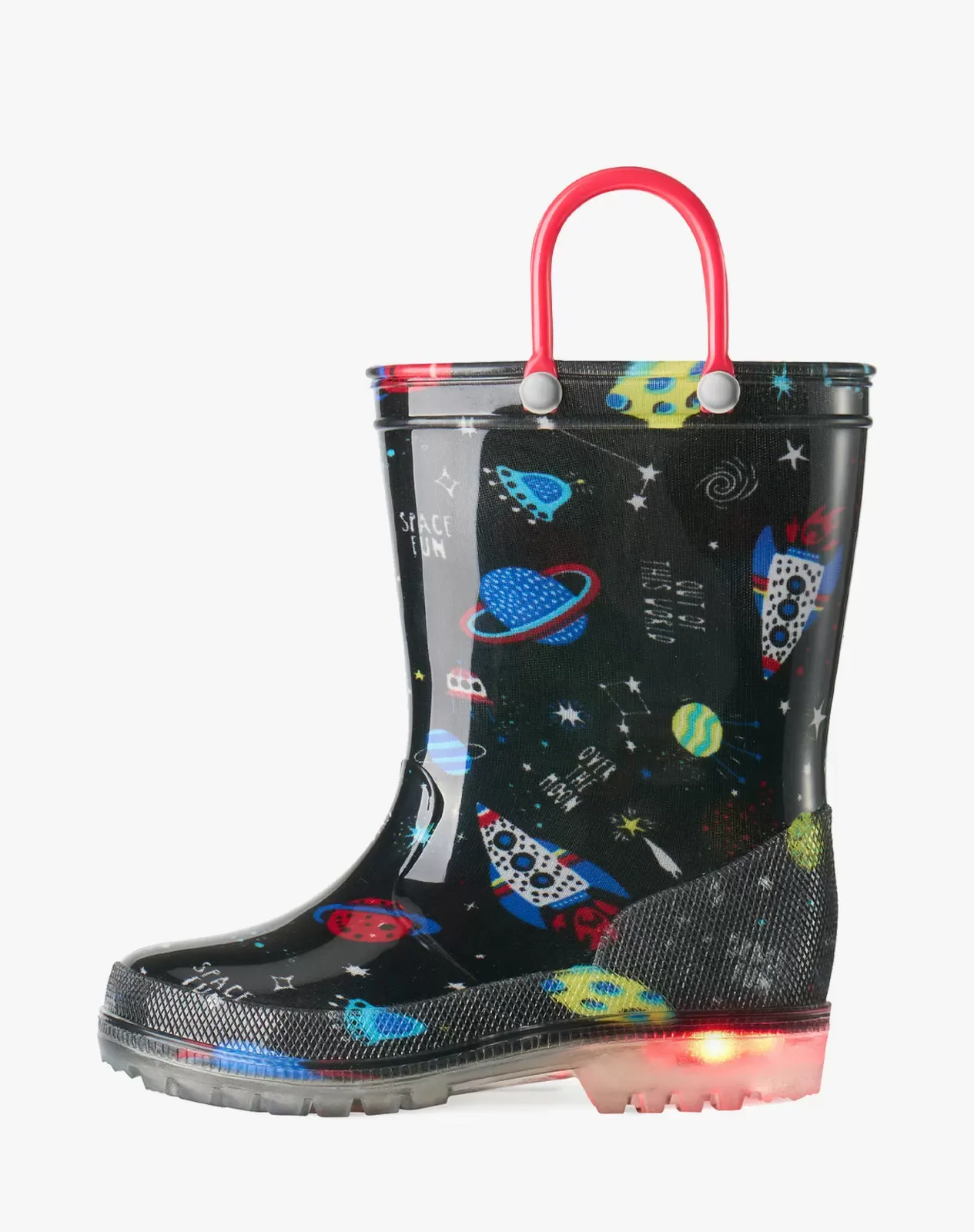 Kids' Galactic Glow Light-Up Rain Boots for XSX49KCP image 1