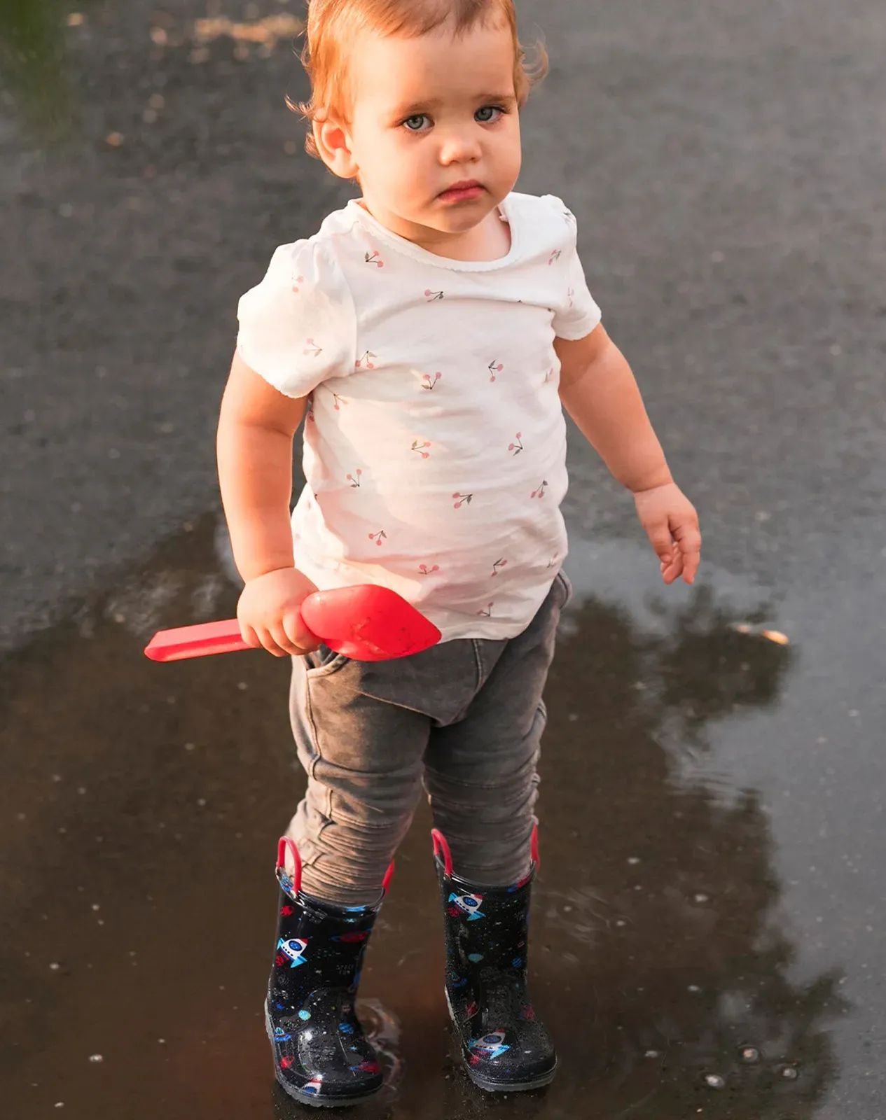 Kids' Galactic Glow Light-Up Rain Boots for XSX49KCP image 6