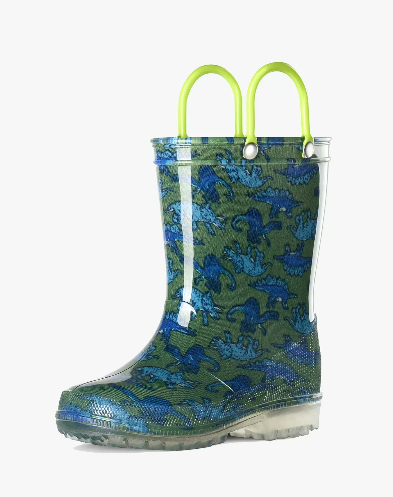 Green Kids' Galactic Glow Light-Up Rain Boots for XSX49KCP image 2