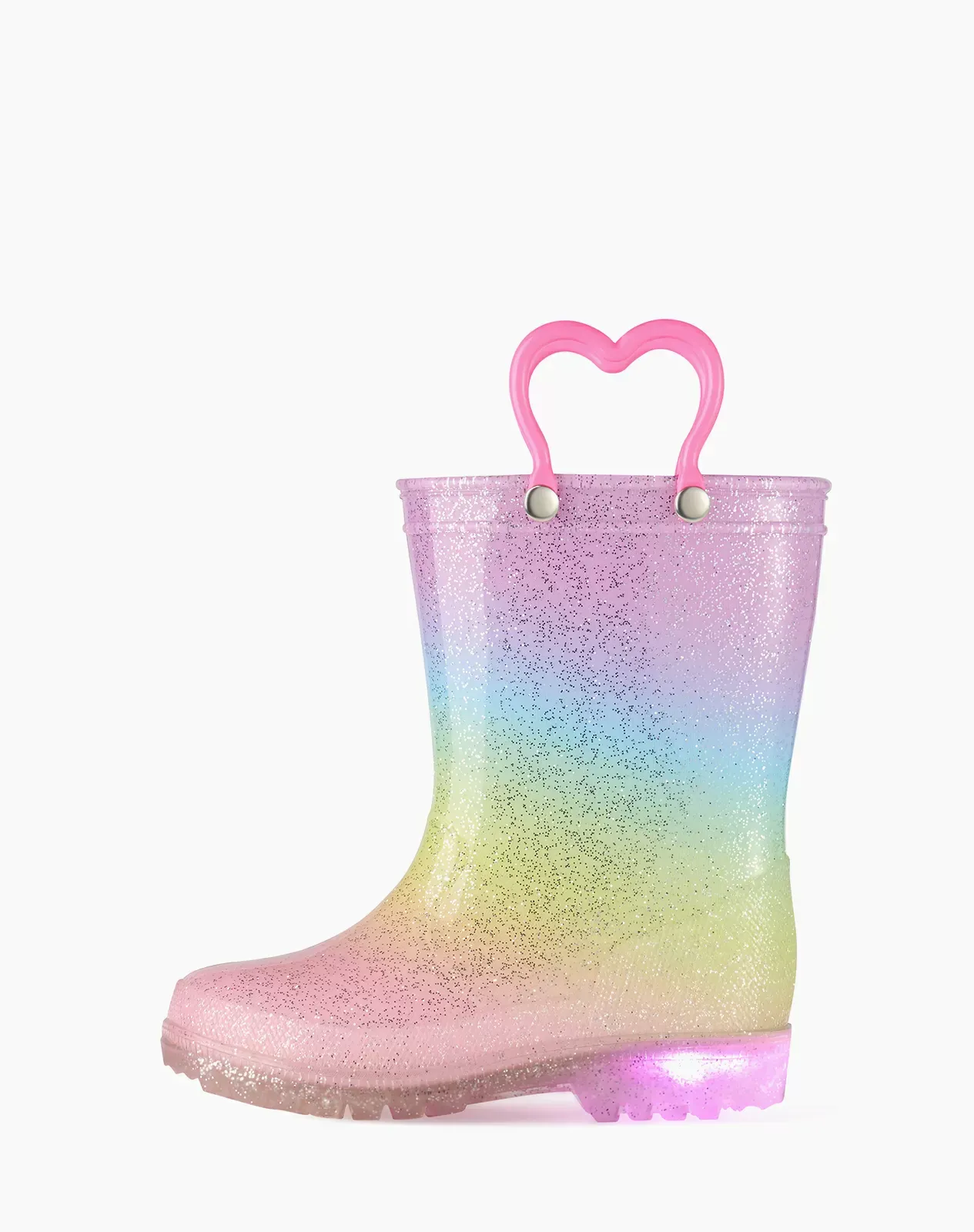 Rainbow Kids' Galactic Glow Light-Up Rain Boots HISEA