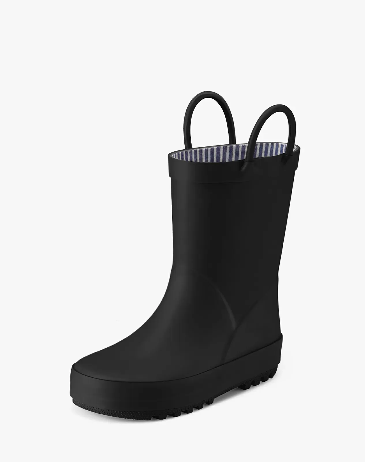 Black Kid's U-handle Rubber Rain Boots for XSX50KCP image 2