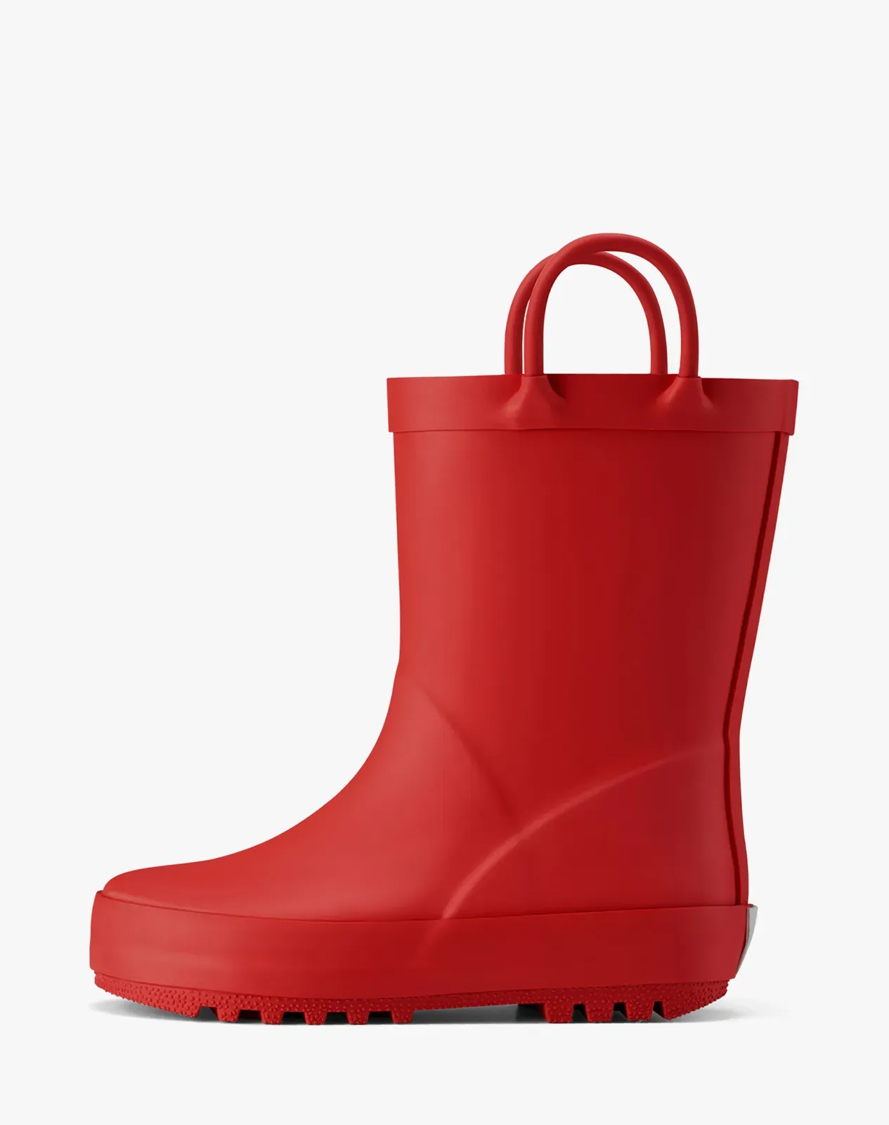 Red Kids' U-handle Rubber Rain Boots for XSX50KCP image 1