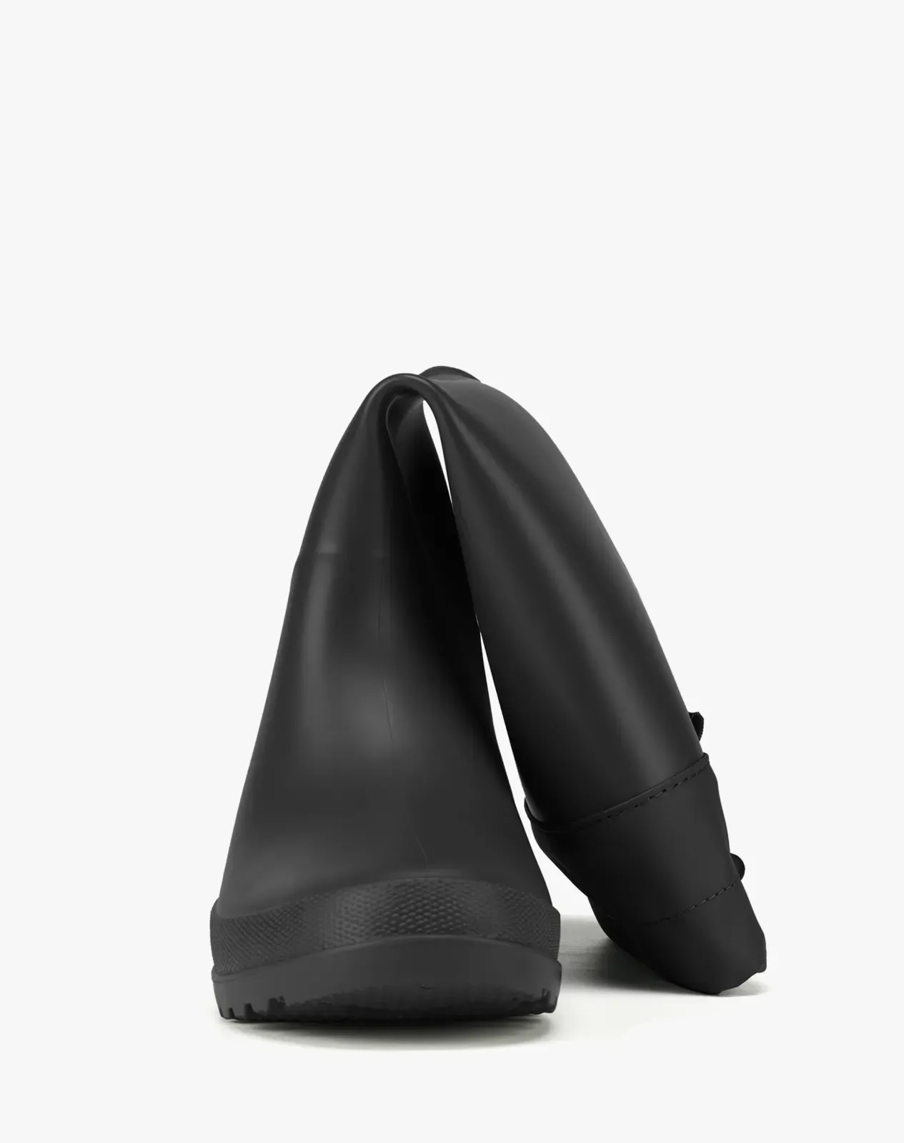 Black Women's Foldable PVC Rain Boots for XSX54WCP image 4