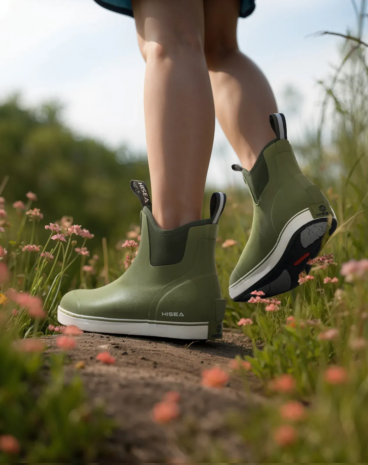 Green Women's Ankle Deck Boots for XSX55WCP image 6