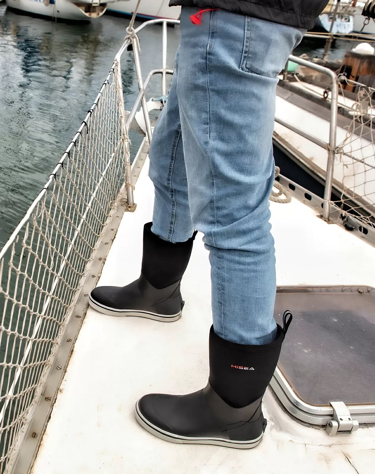 海ボーズ Men's Mid-Calf Deck Boots Voyager Mid $72.99 | HISEA