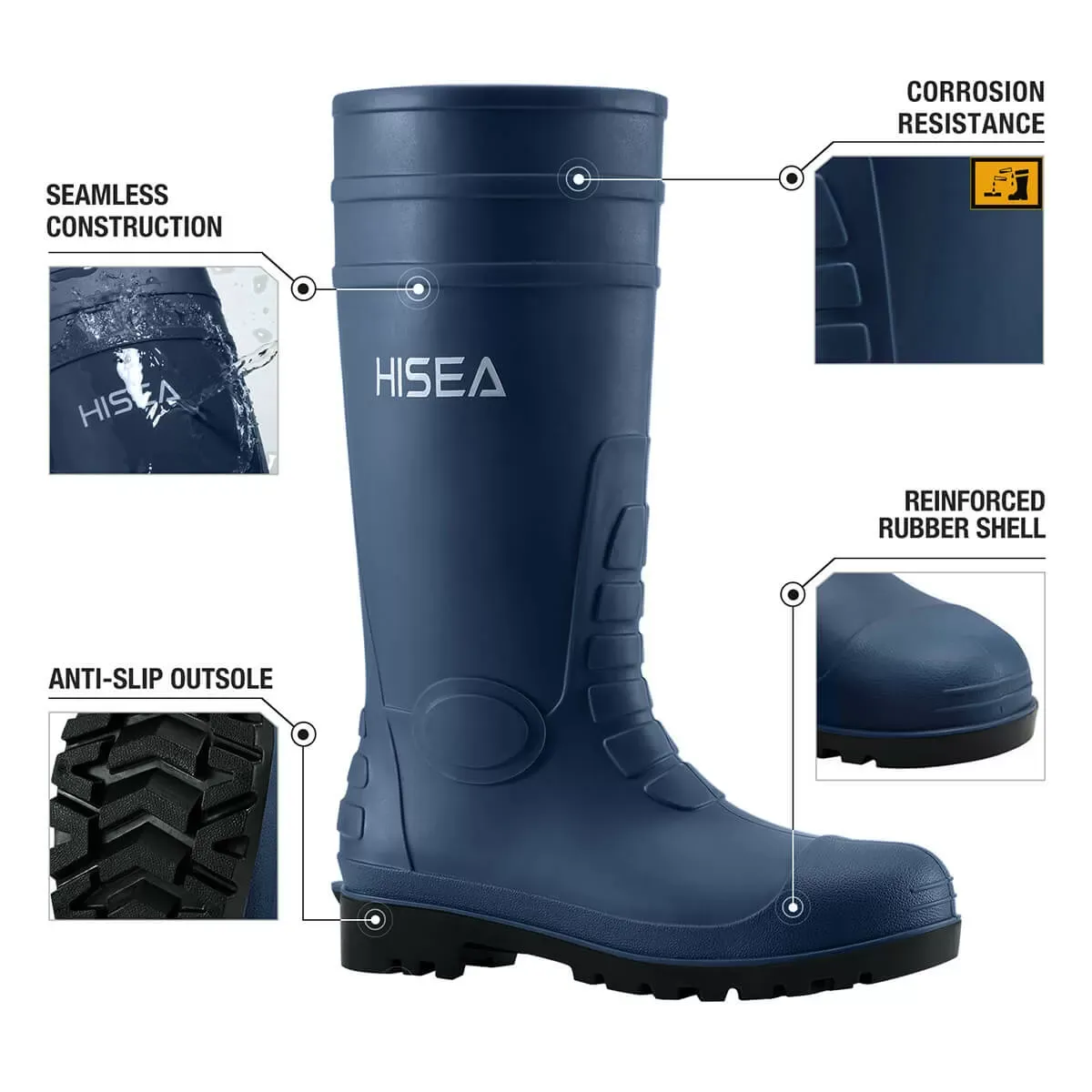 Blue Men's PVC Rain Boots for XSX59CP image 2