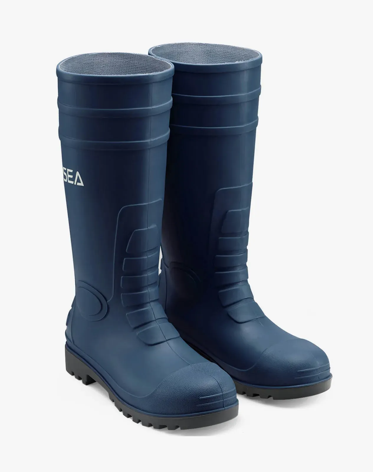 Blue Men's Full-Height PVC Rain Boots for XSX59CP image 4