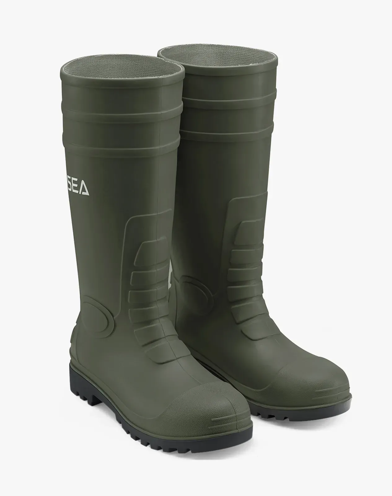 Khaki Men's Full-Height PVC Rain Boots for XSX59CP image 4