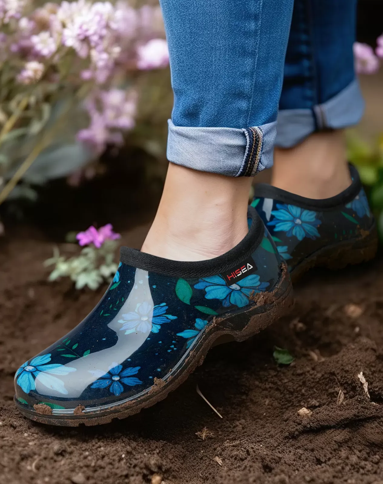 Printed 1 Women's Ankle-High PVC Garden Shoes for XSX60WCP image 6
