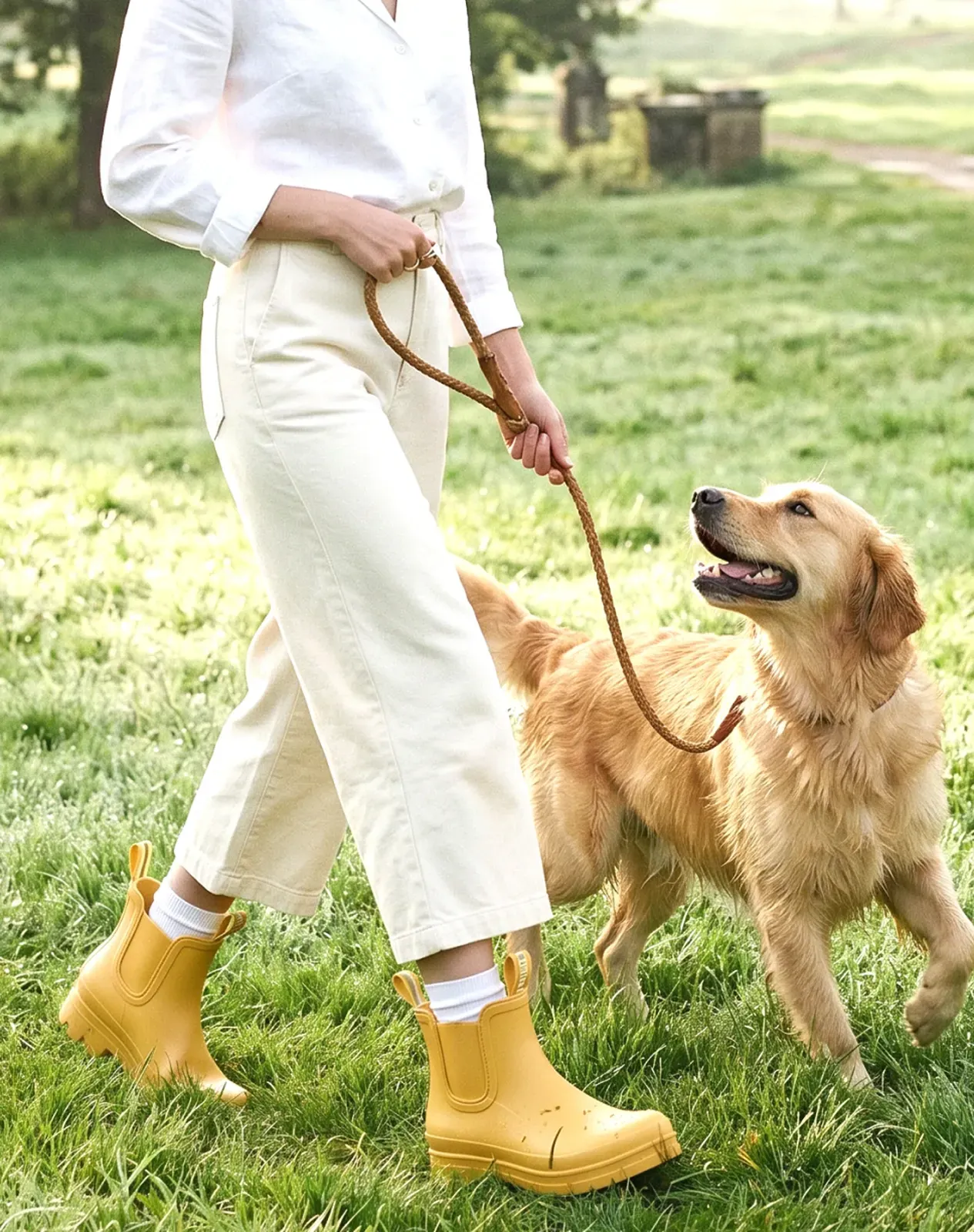 Yellow 1 Women's Chelsea Matte Rain Boots for XSX61WCP image 6