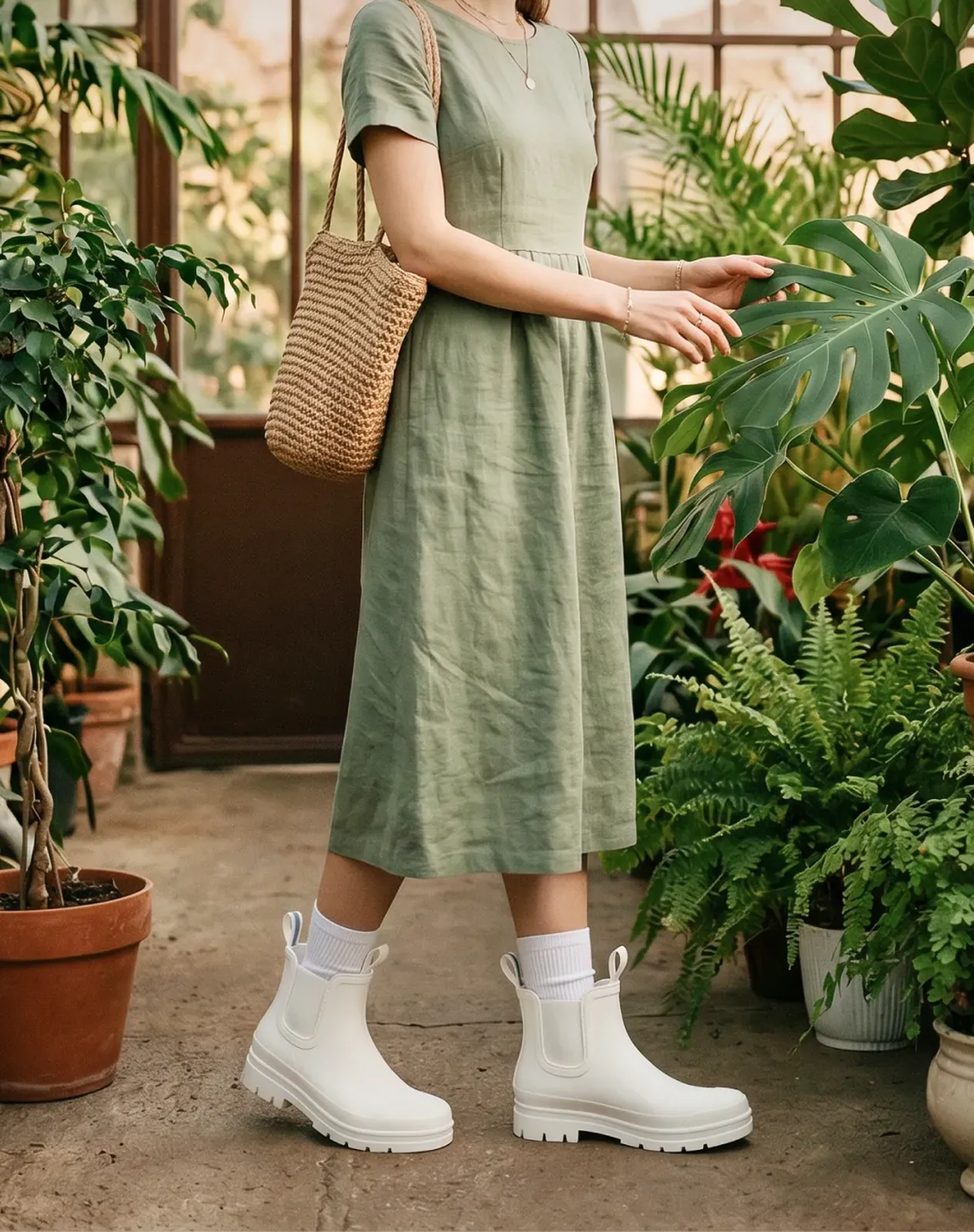 White Women's Chelsea Matte Rain Boots for XSX61WCP image 6