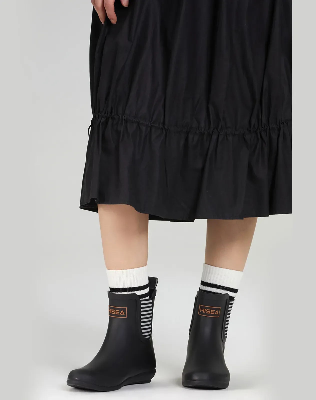 Black Women's Stylish Ankle Rain Boots for XSX68WCP image 6