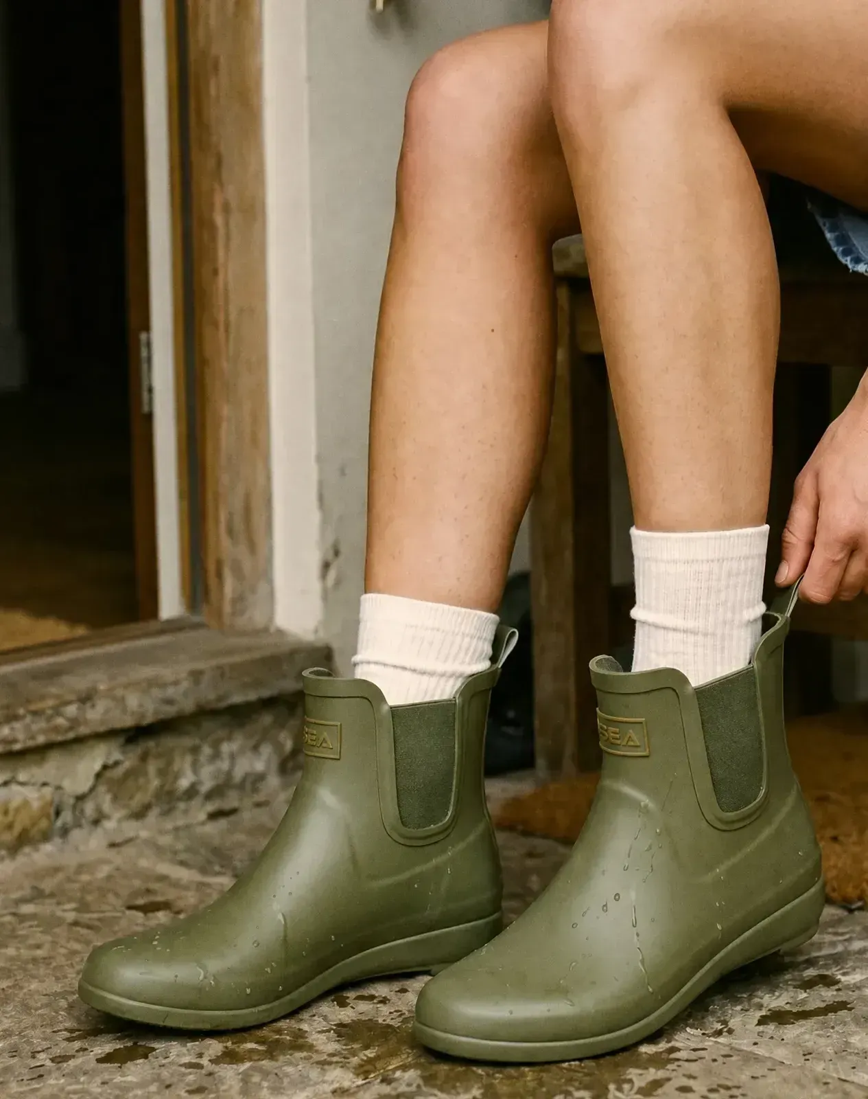 Green Women's Stylish Ankle Rain Boots for XSX68WCP image 6