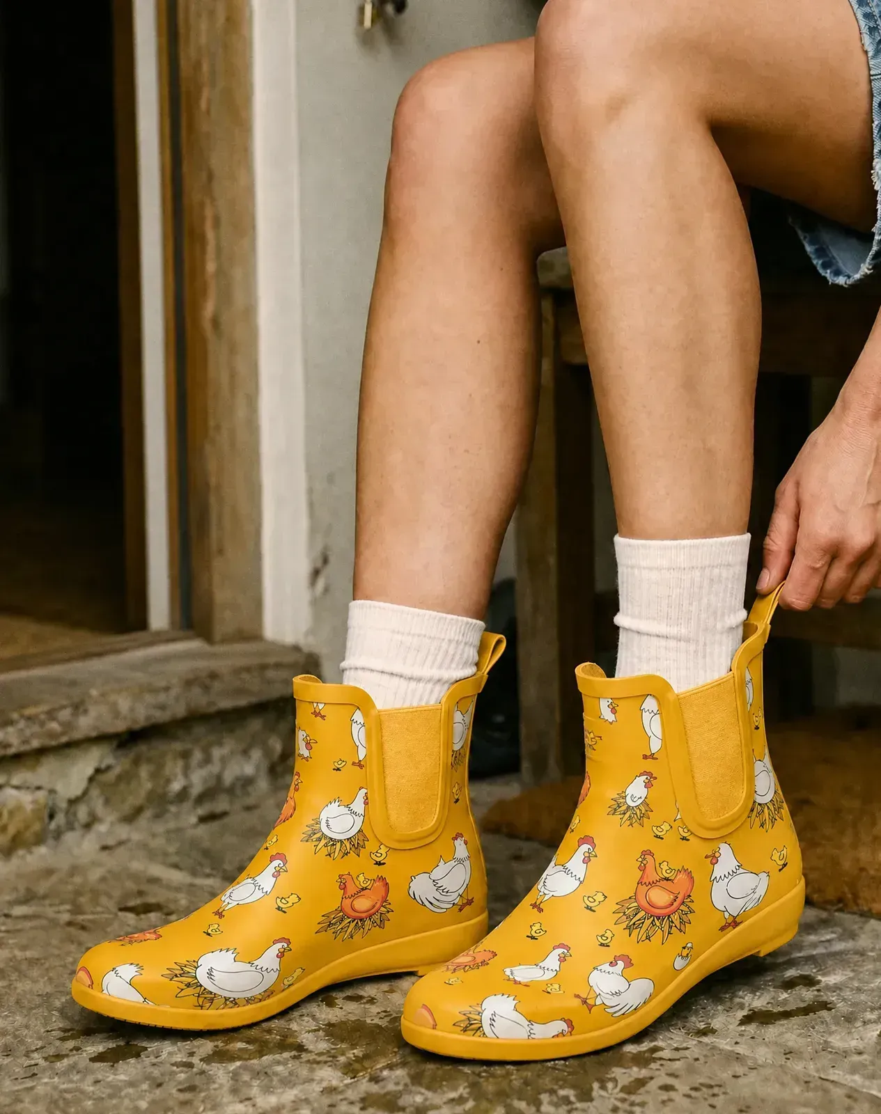 Yellow 1 Women's Stylish Ankle Rain Boots for XSX68WCP image 6