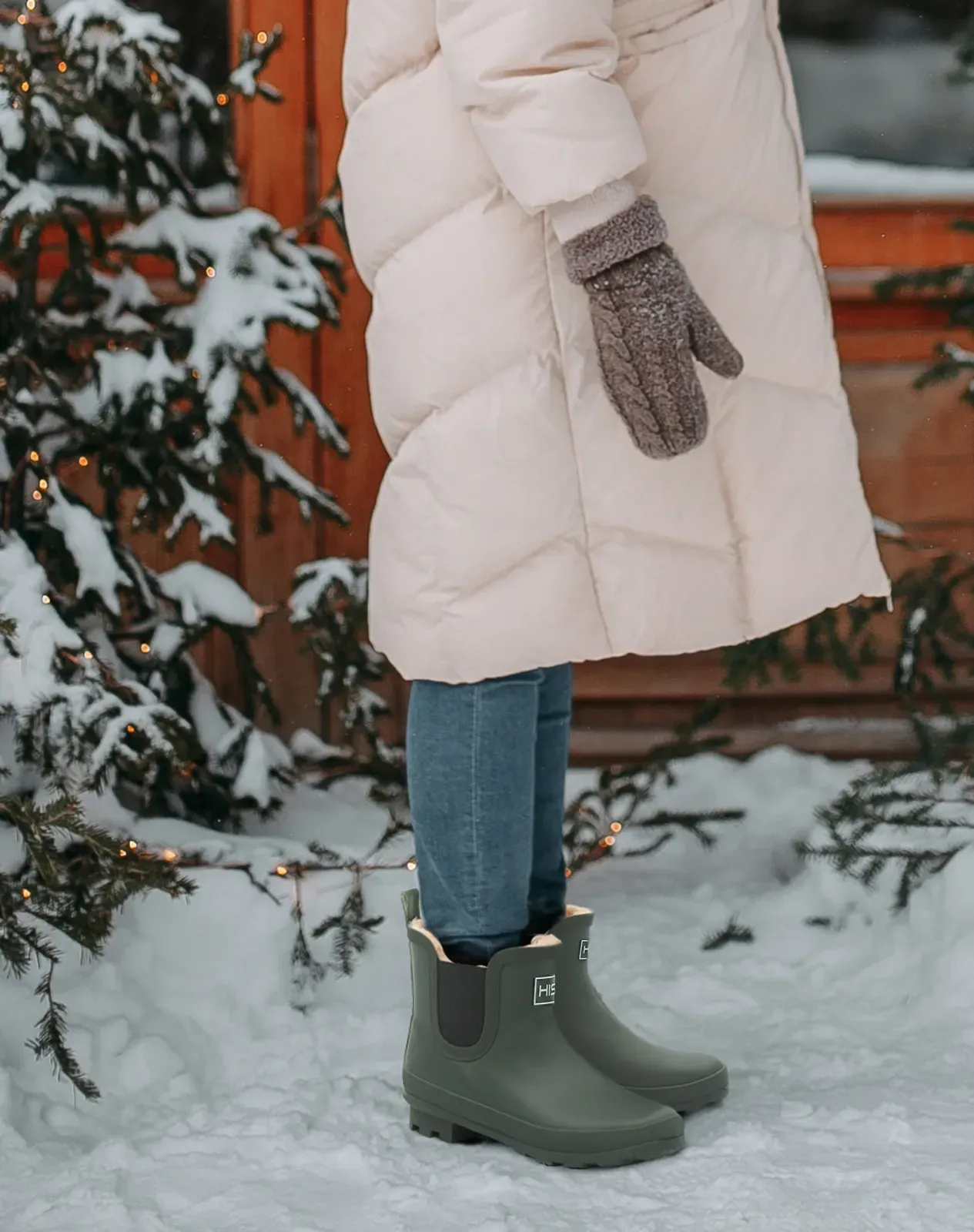 Green Women's Plush Rain Boots for XSX69WCP image 6