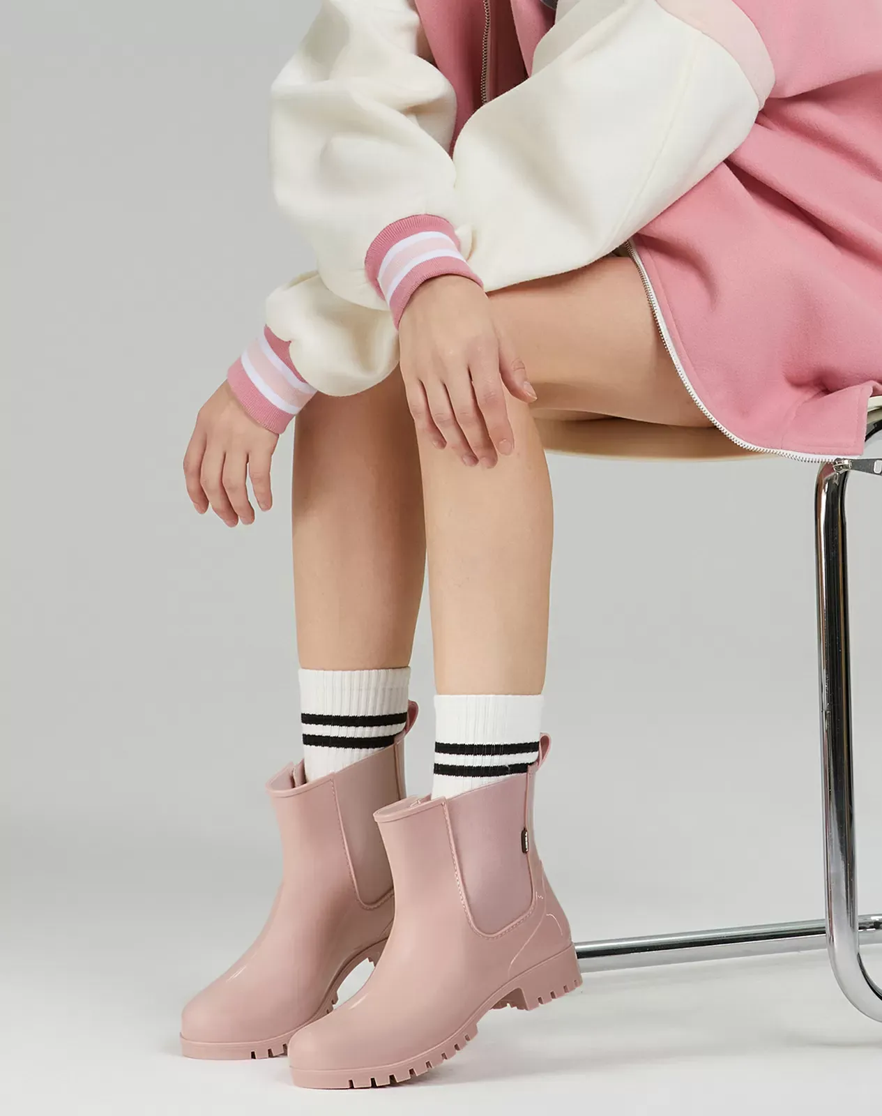Pink Women's Ankle Chelsea Rain Boots for XSX70WCP image 6
