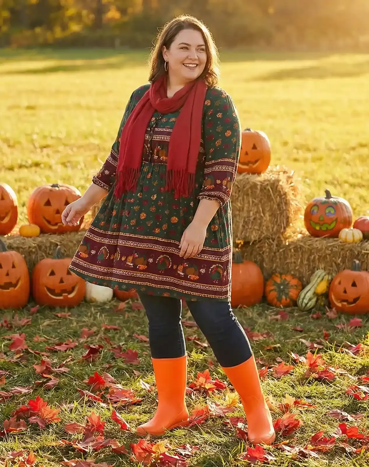 Orange Women's Non-slip Mid-Calf Rain Boots for XSX74WCP image 6