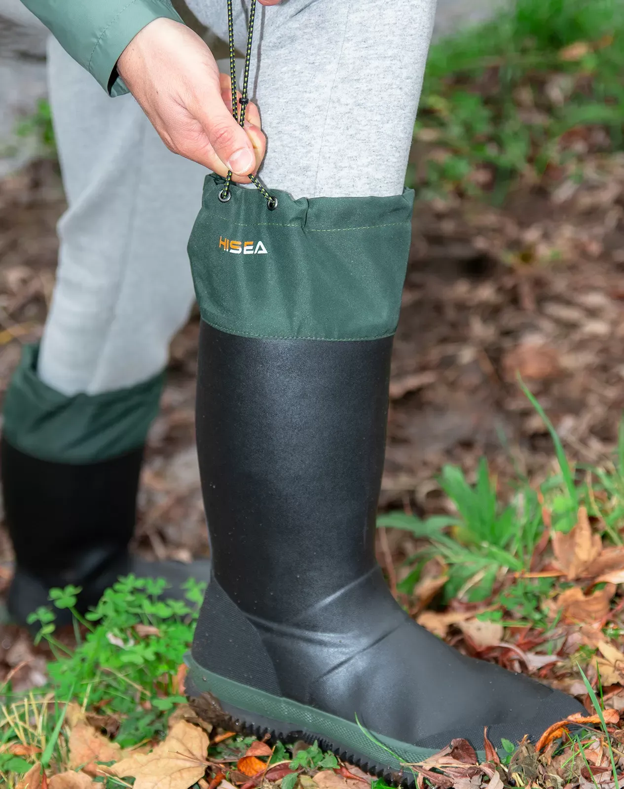 Green Men's Durable Outdoor Rubber Rain Boots HISEA