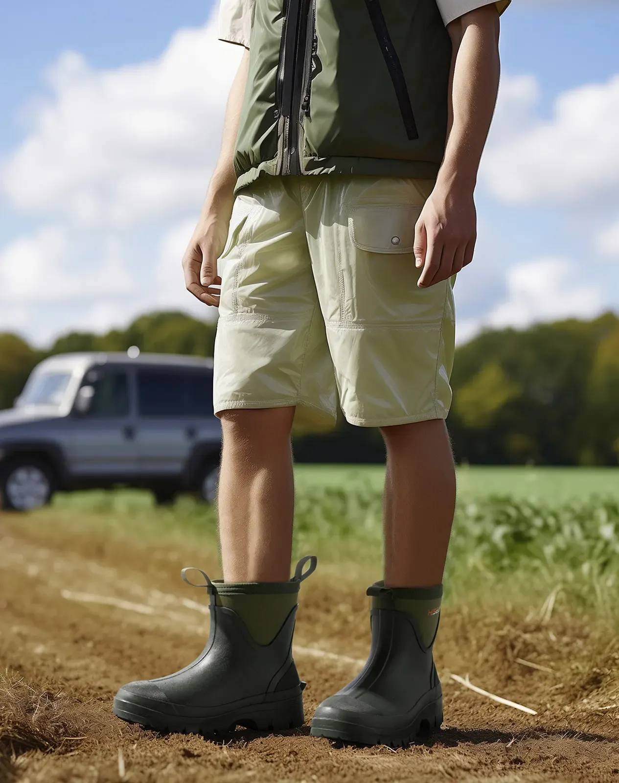 Green Men's Non-slip Chelsea Rain Boots for XSX78CP image 6