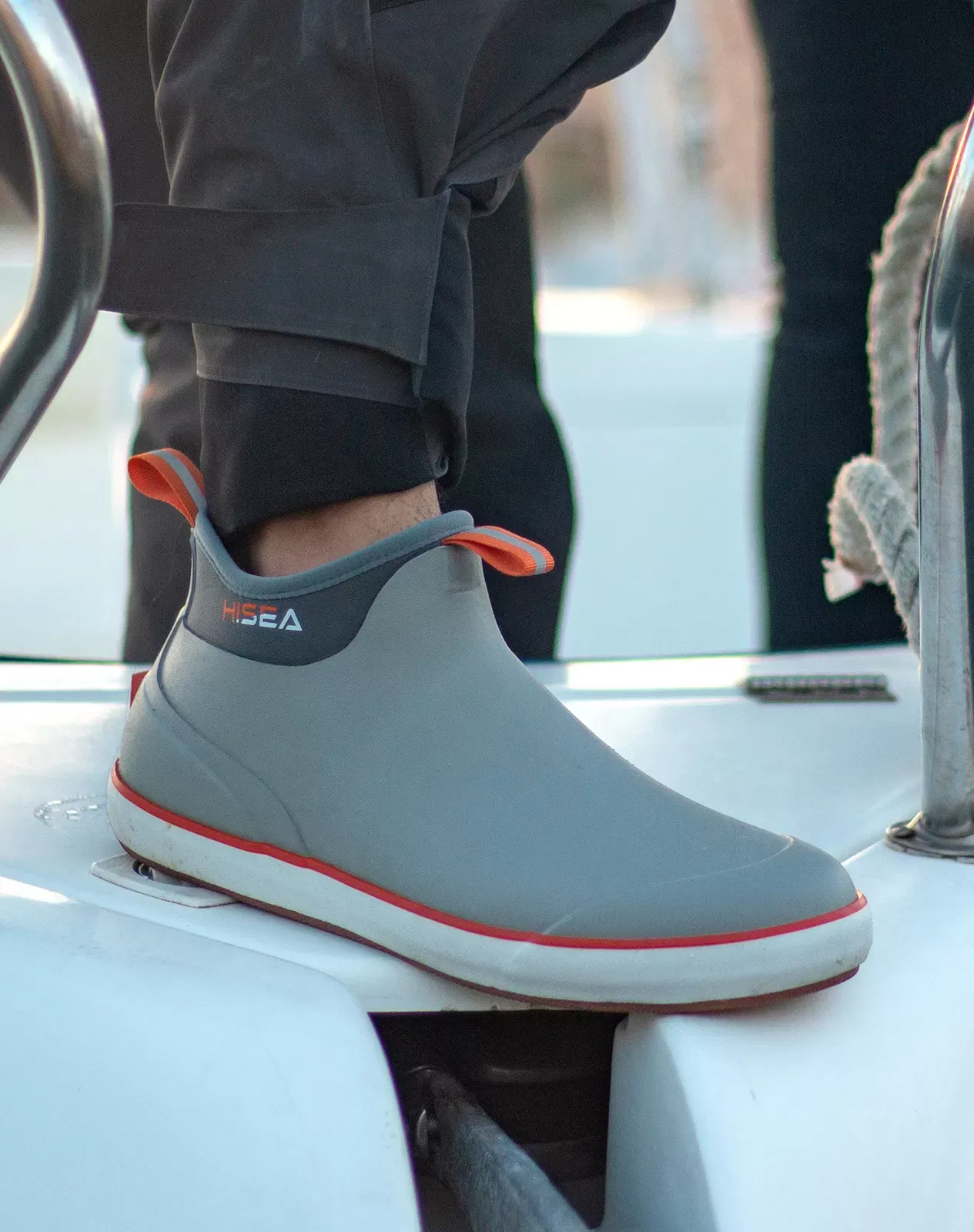 Grey Men's Rubber Ankle Rain Boots for XSX80CP image 6