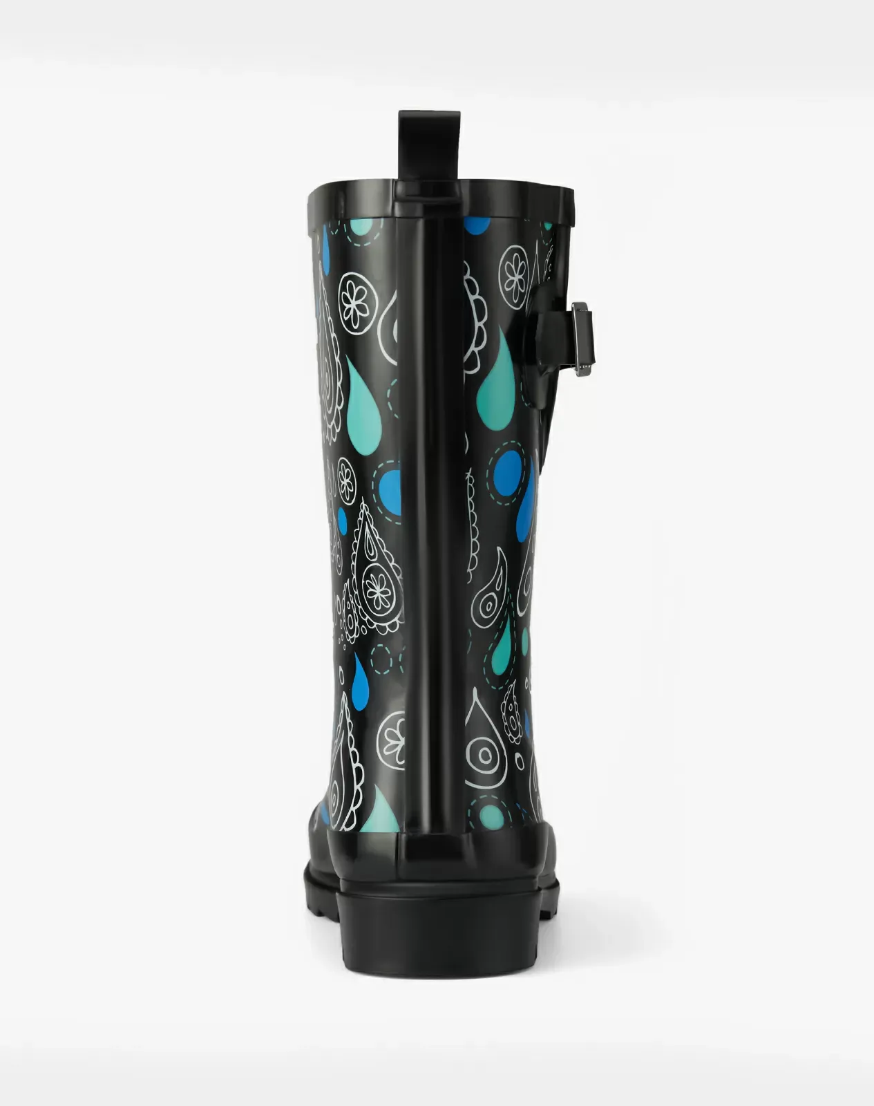 Blue Women's Adjustable Buckle Rain Boots for XSX84WCP image 4