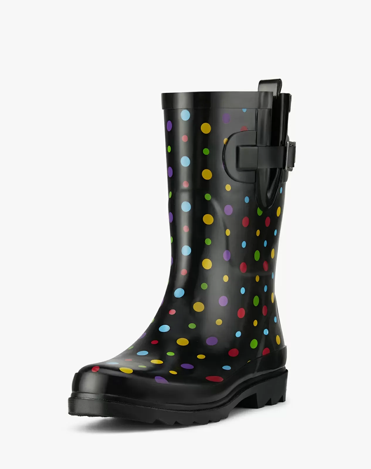 Polka dots Women's Adjustable Buckle Rain Boots for XSX84WCP image 2