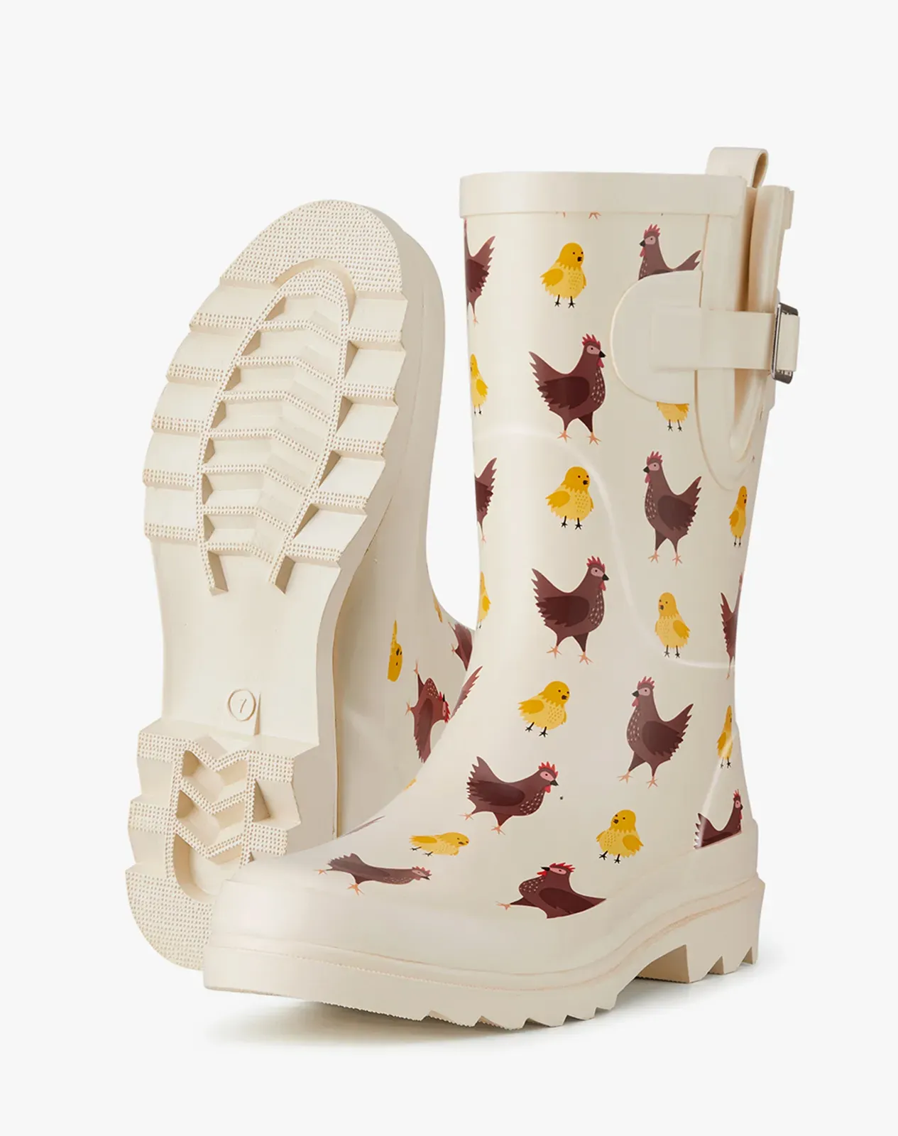 Yellow Women's Adjustable Buckle Rain Boots for XSX84WCP image 2