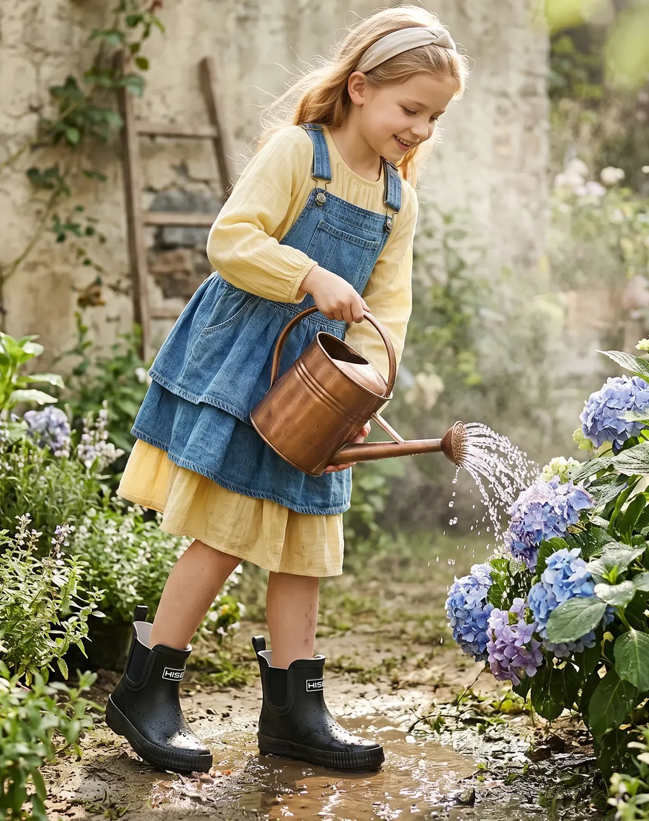 Black Kids' Chelsea Rubber Rain Boots for XSX85KCP image 6